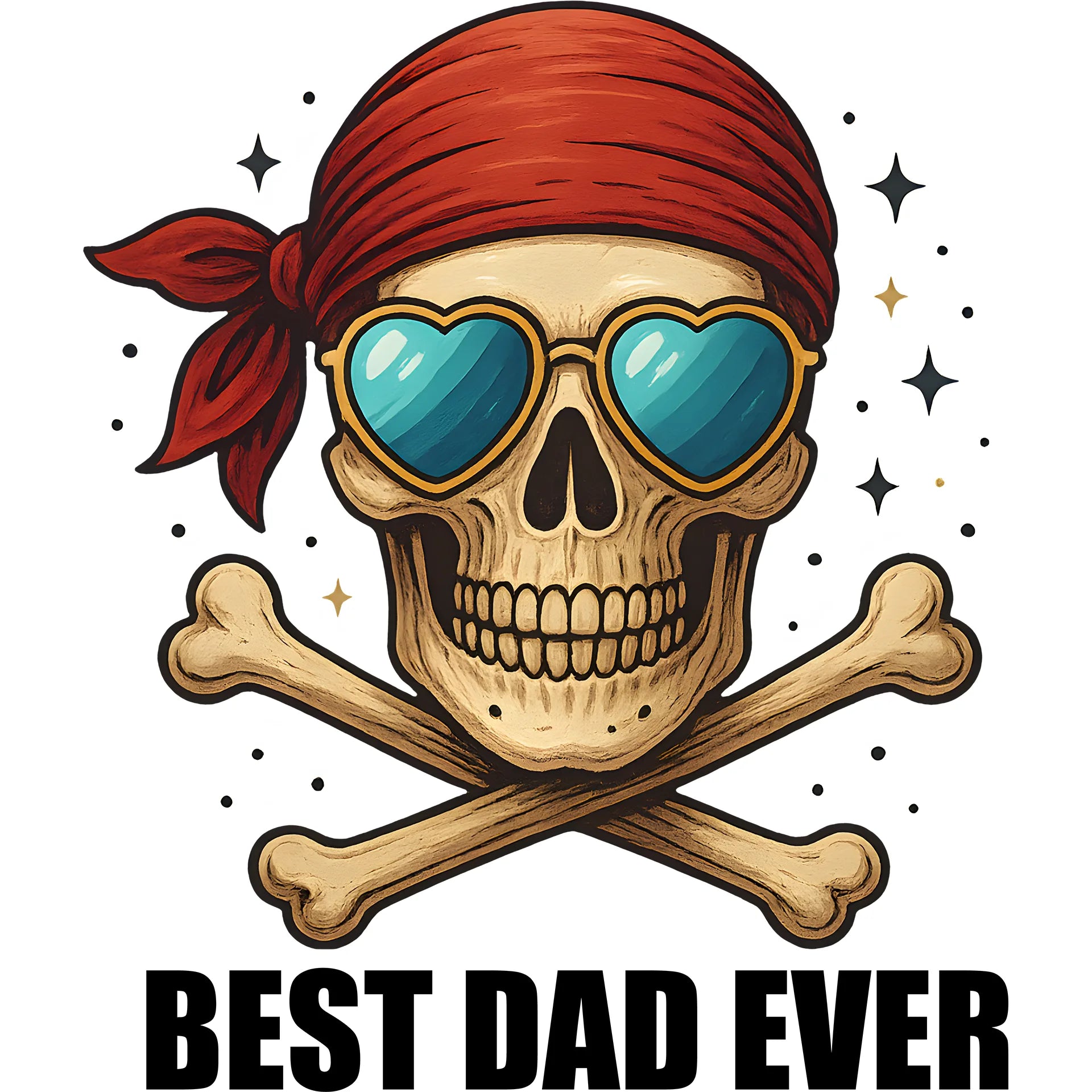 Bügelbild Best Dad Schädel - S