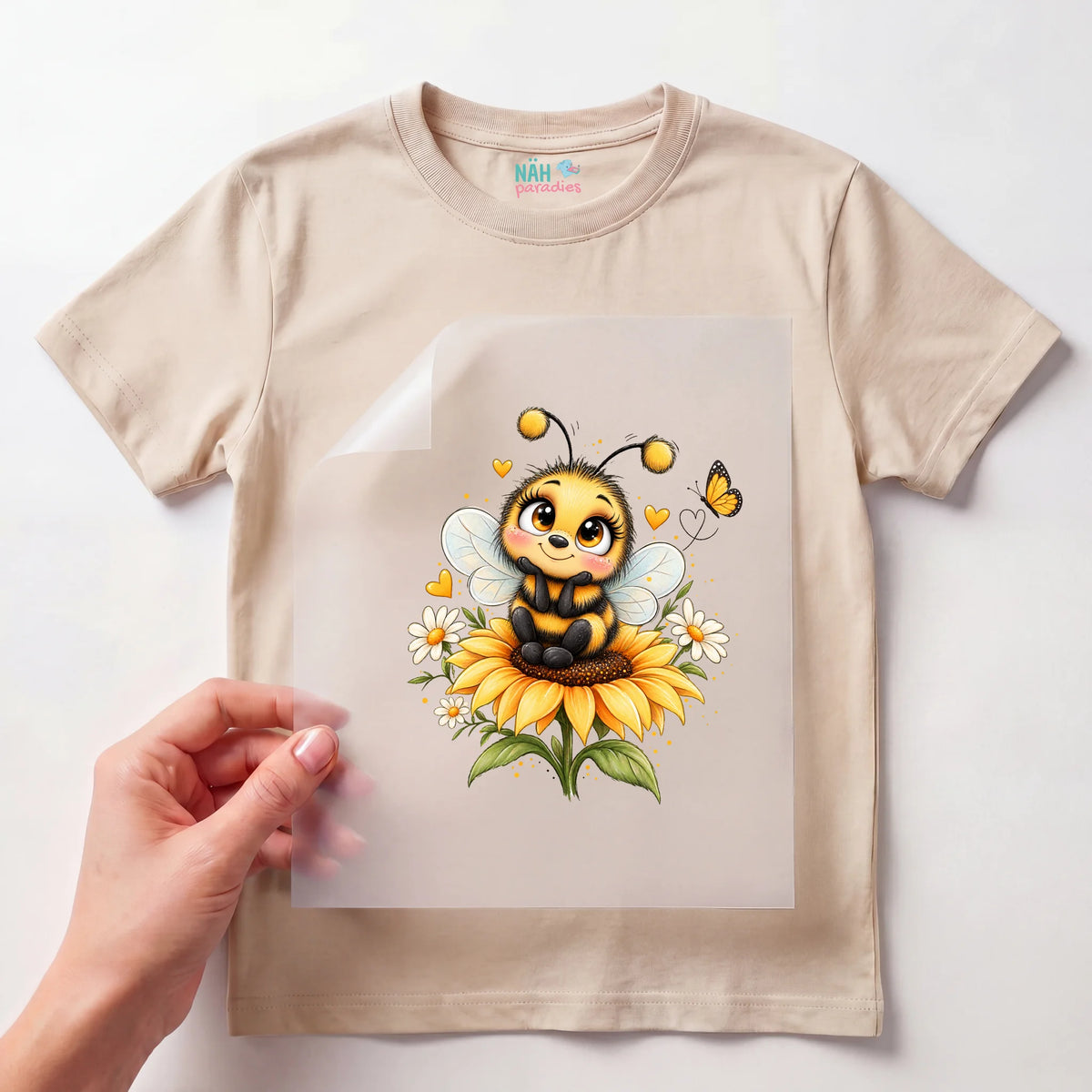 Bügelbild Biene auf Sonnenblume