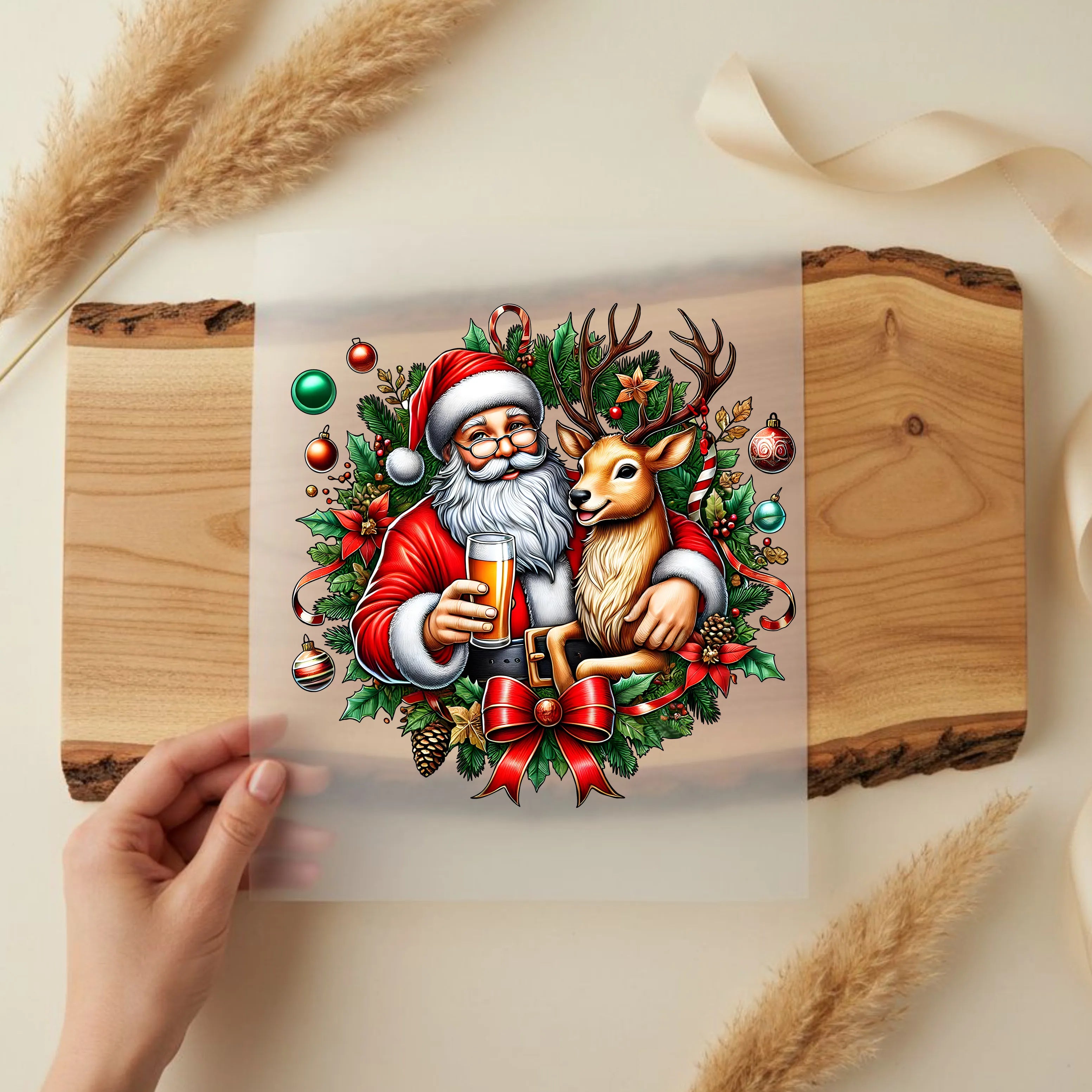 Bügelbild Bieriger Weihnachtsgruß