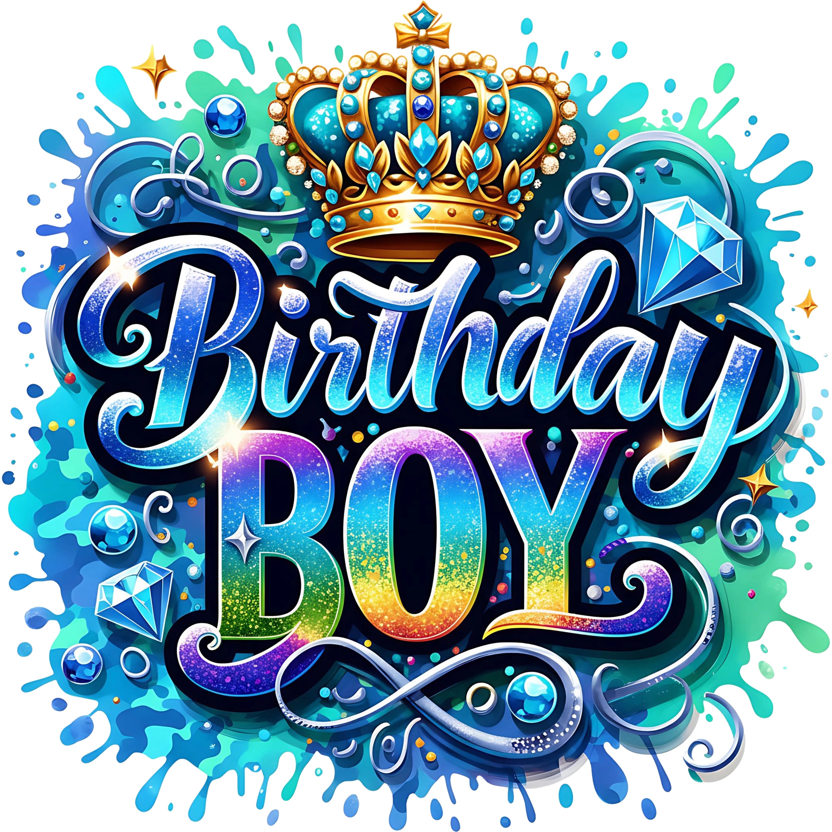 Bügelbild Birthday Boy King