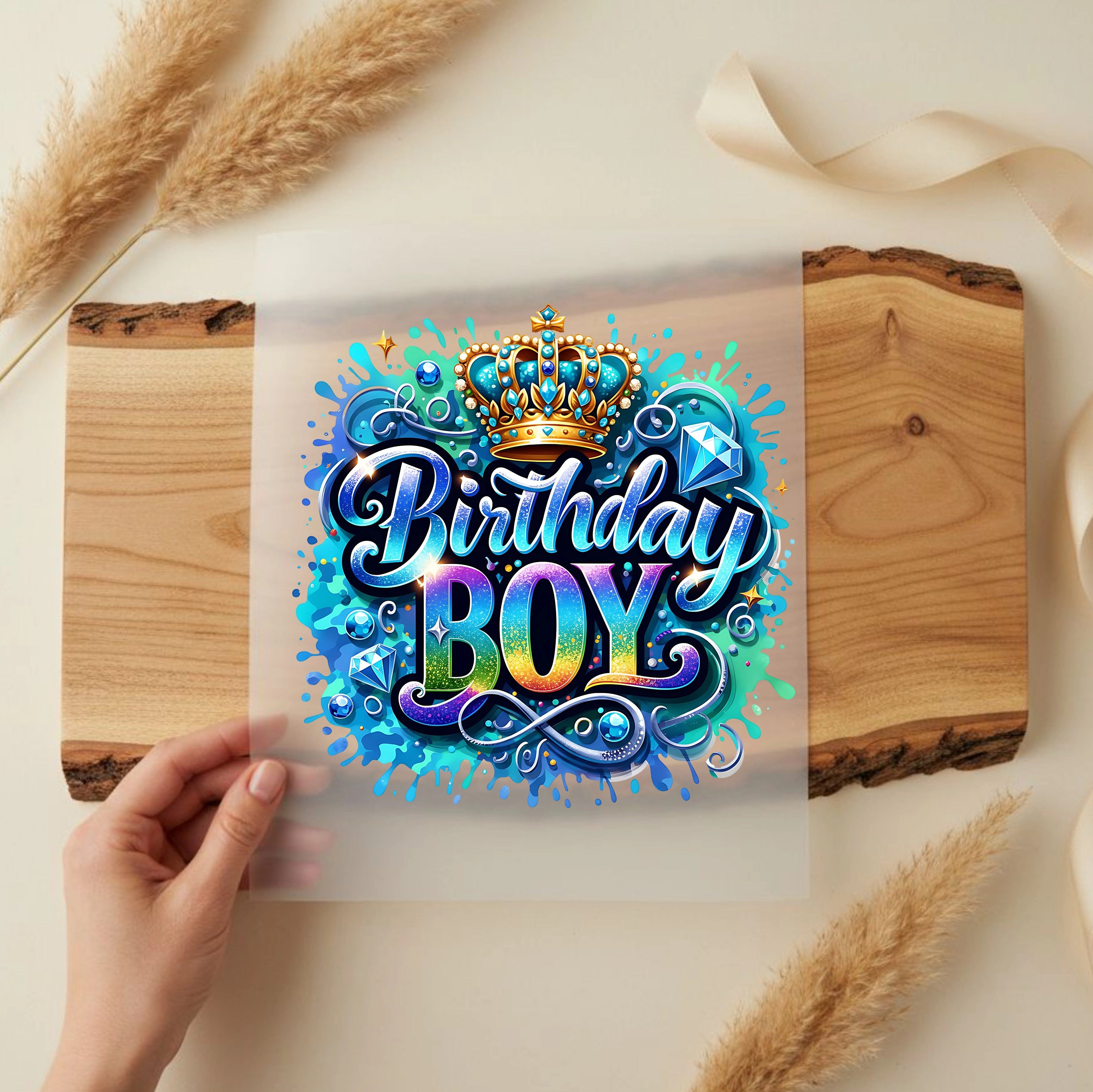 Bügelbild Birthday Boy King