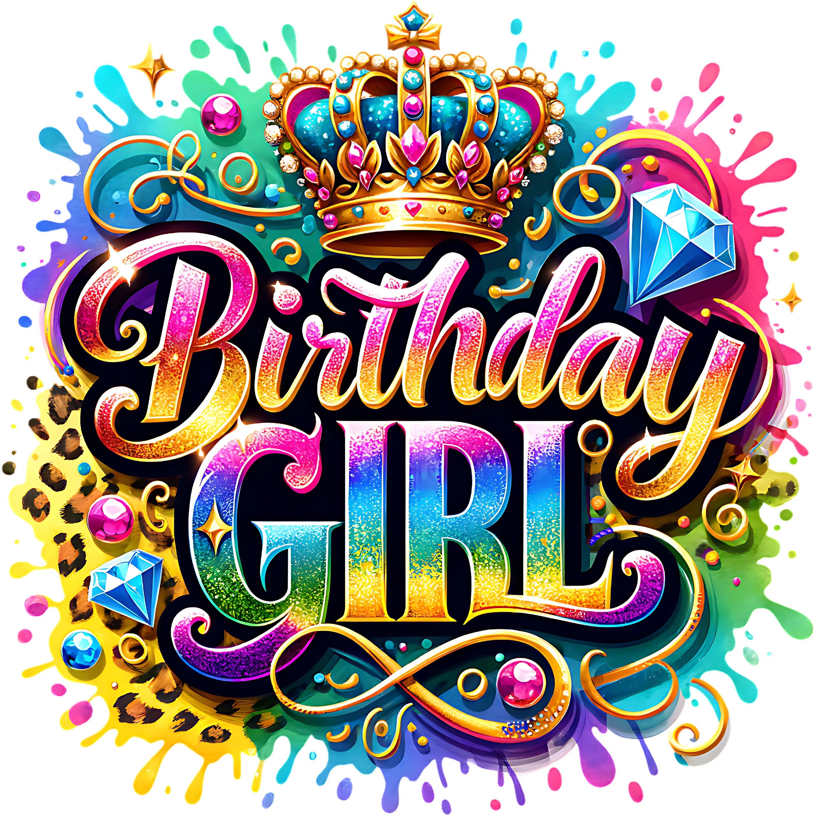 Bügelbild Birthday Girl Color Dream