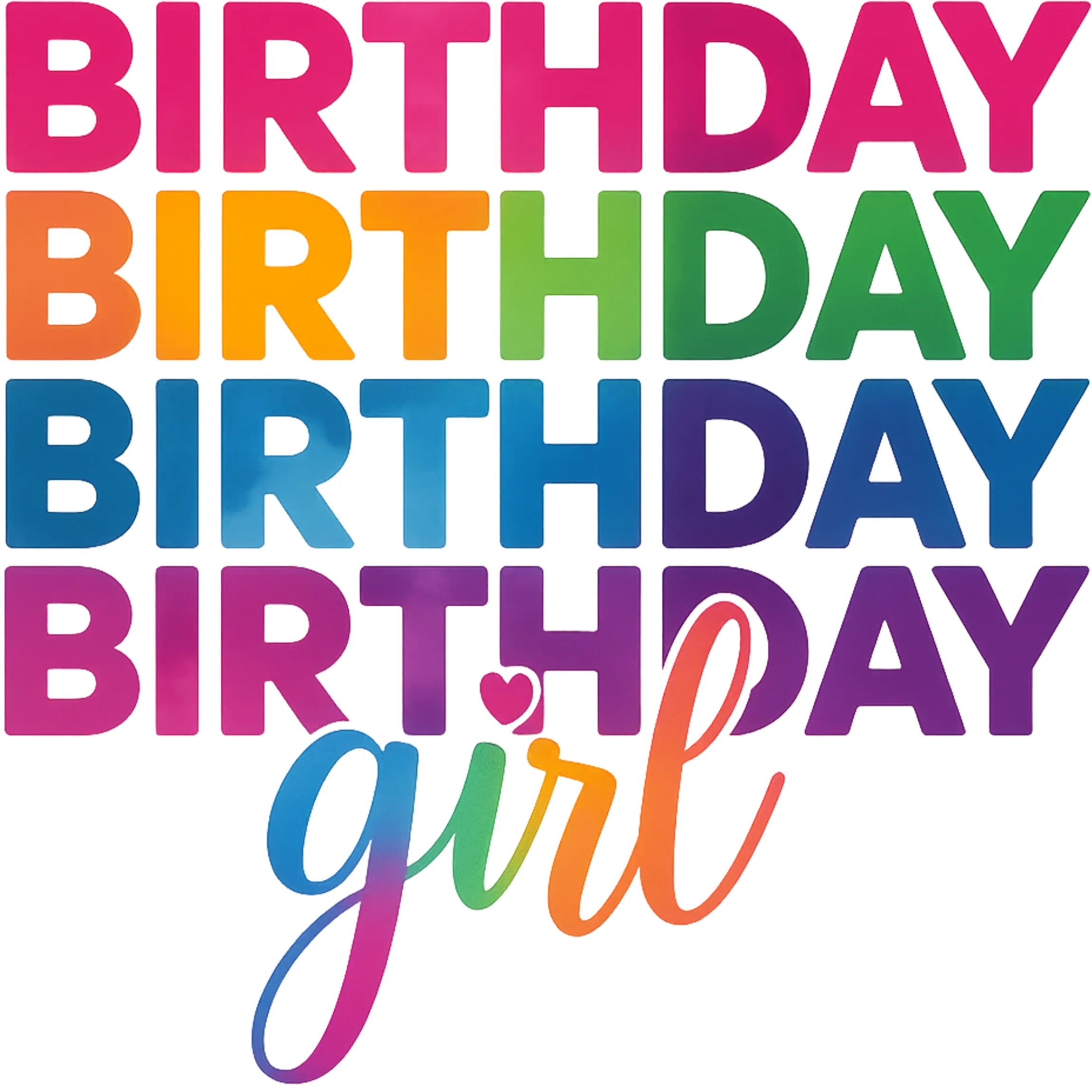 Bügelbild Birthday Girl Regenbogenparty - S