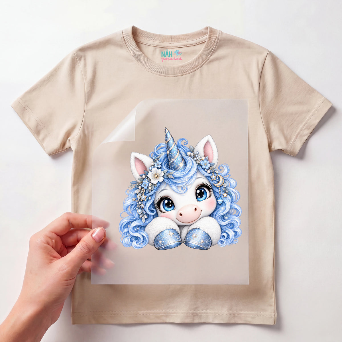 Bügelbild Blaues Einhorn