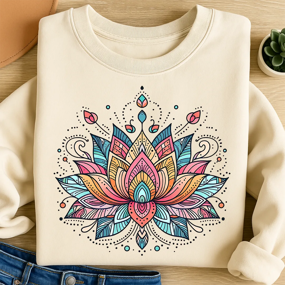 Bügelbild Boho Lotus Mandala