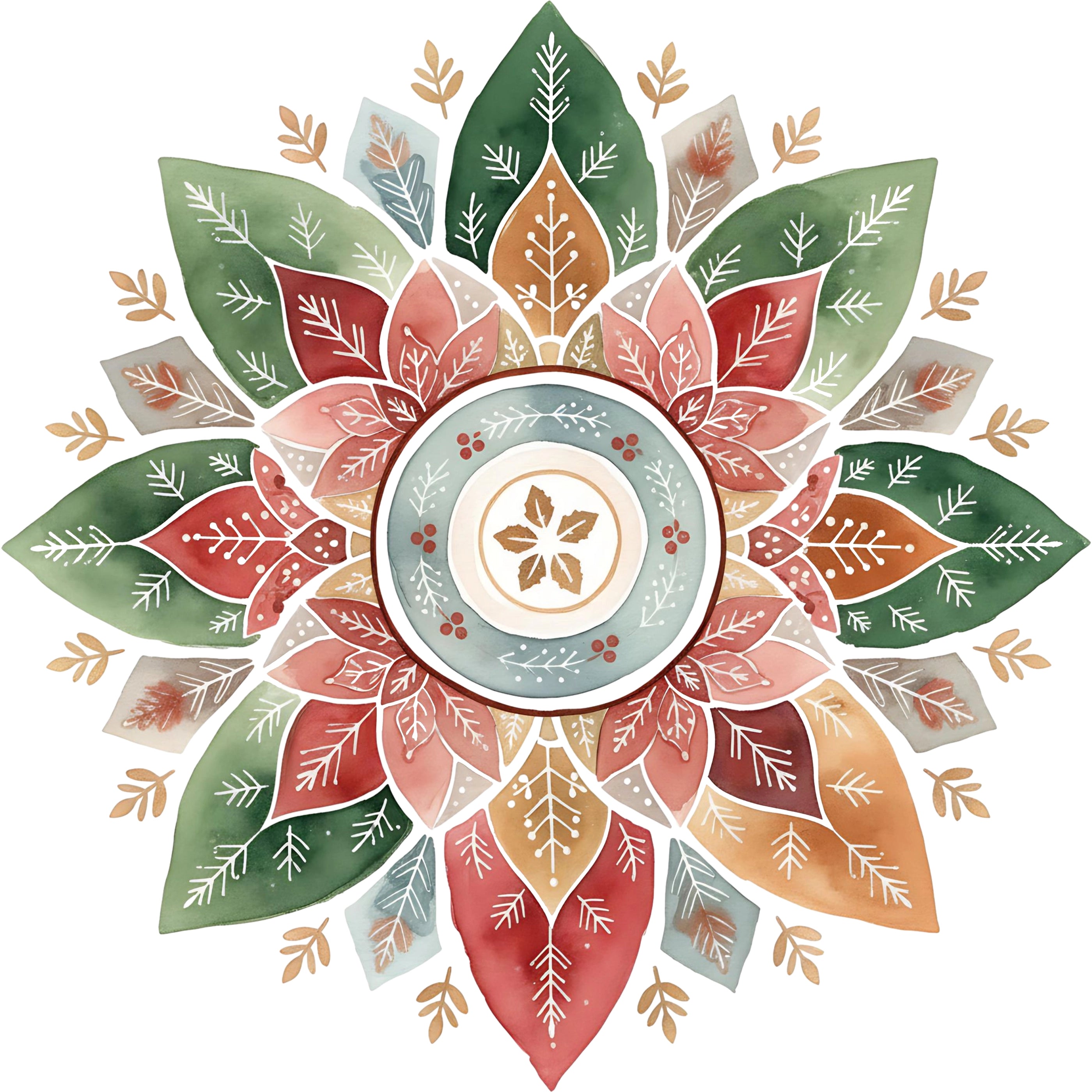 Bügelbild Boho Mandala Weihnachten