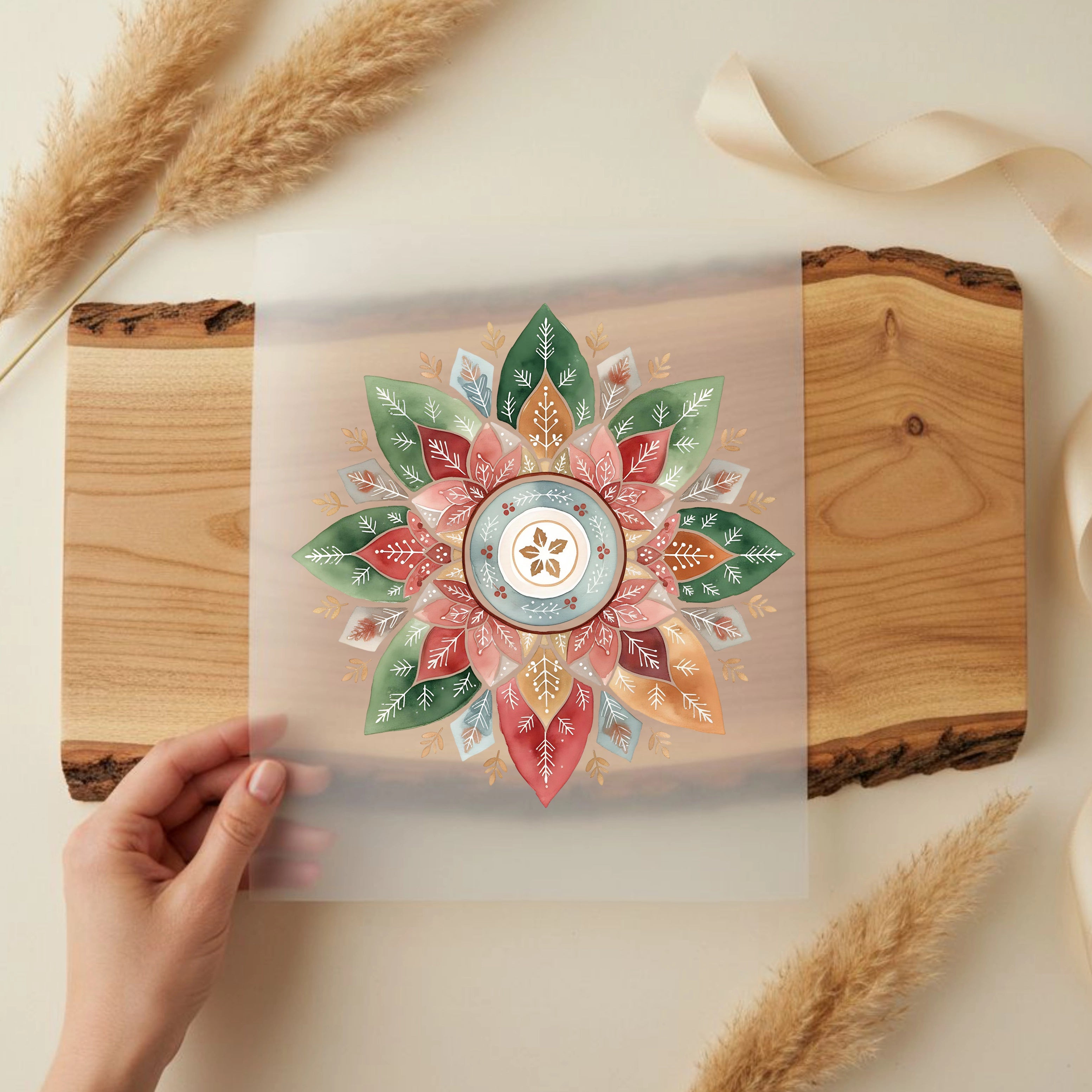Bügelbild Boho Mandala Weihnachten