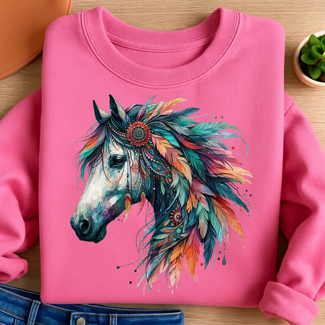 Bügelbild Boho Pferd Rainbow Spirit