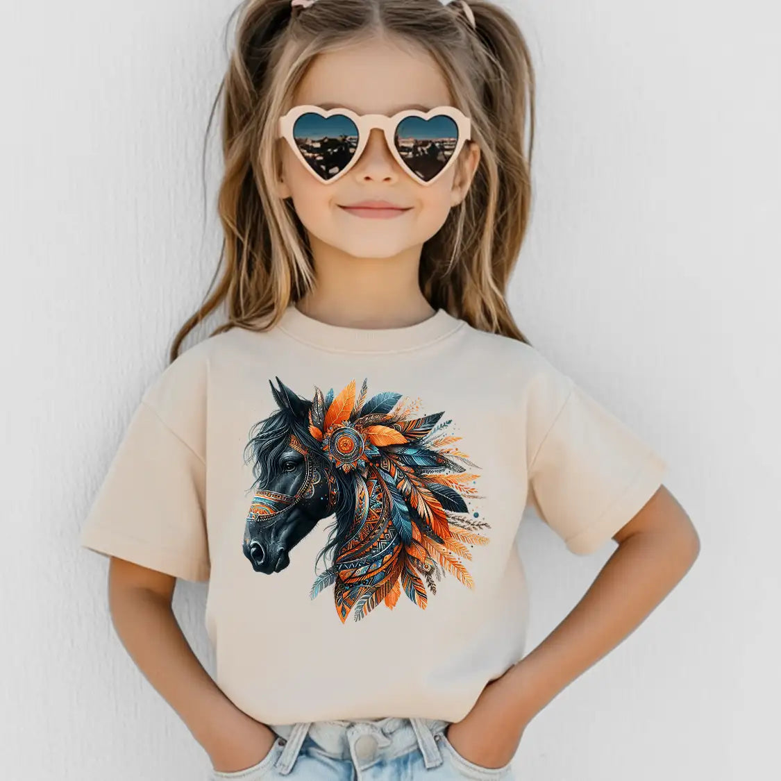 Bügelbild Boho Pferd Schwarz