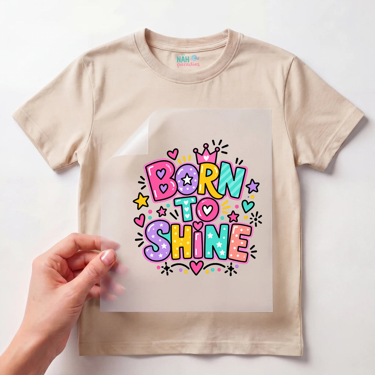Bügelbild Born To Shine Krone