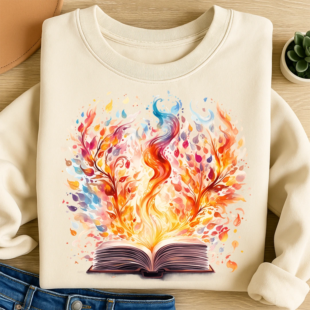 Bügelbild Buch der Flammen