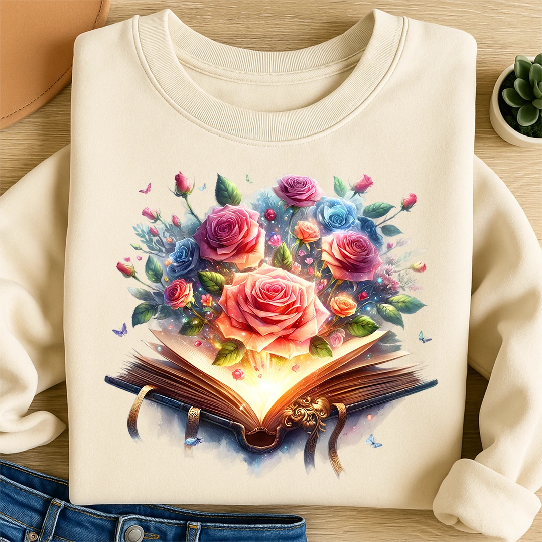 Bügelbild Buch Rosenmagie