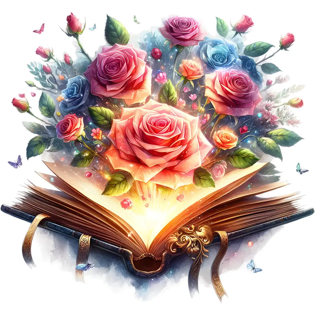 Bügelbild Buch Rosenmagie - S