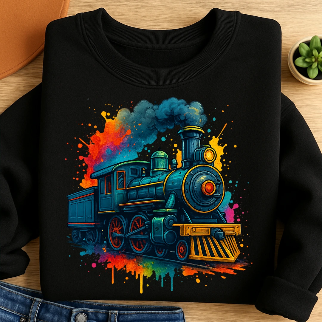 Bügelbild Bunte Zugfahrt