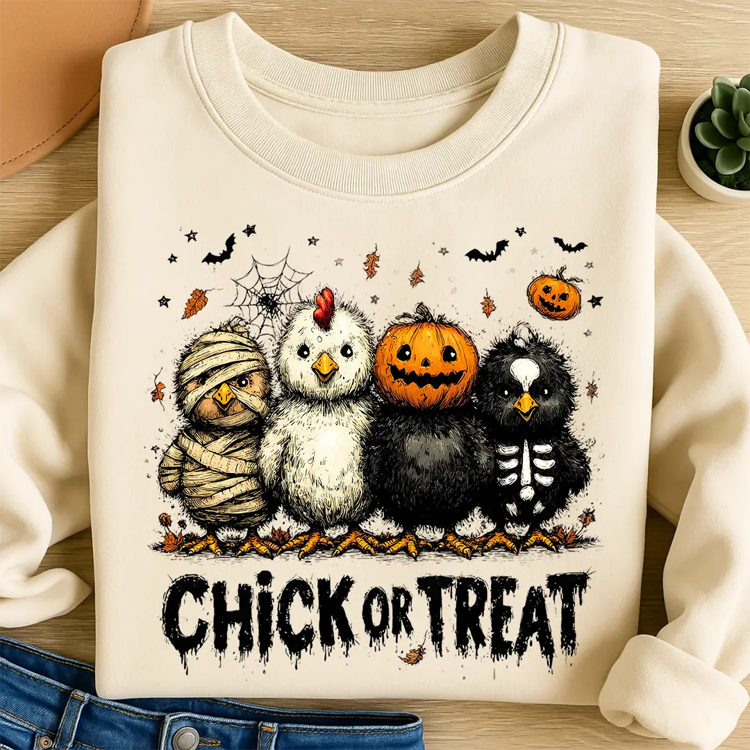 Bügelbild chick-or-treat-kuecken