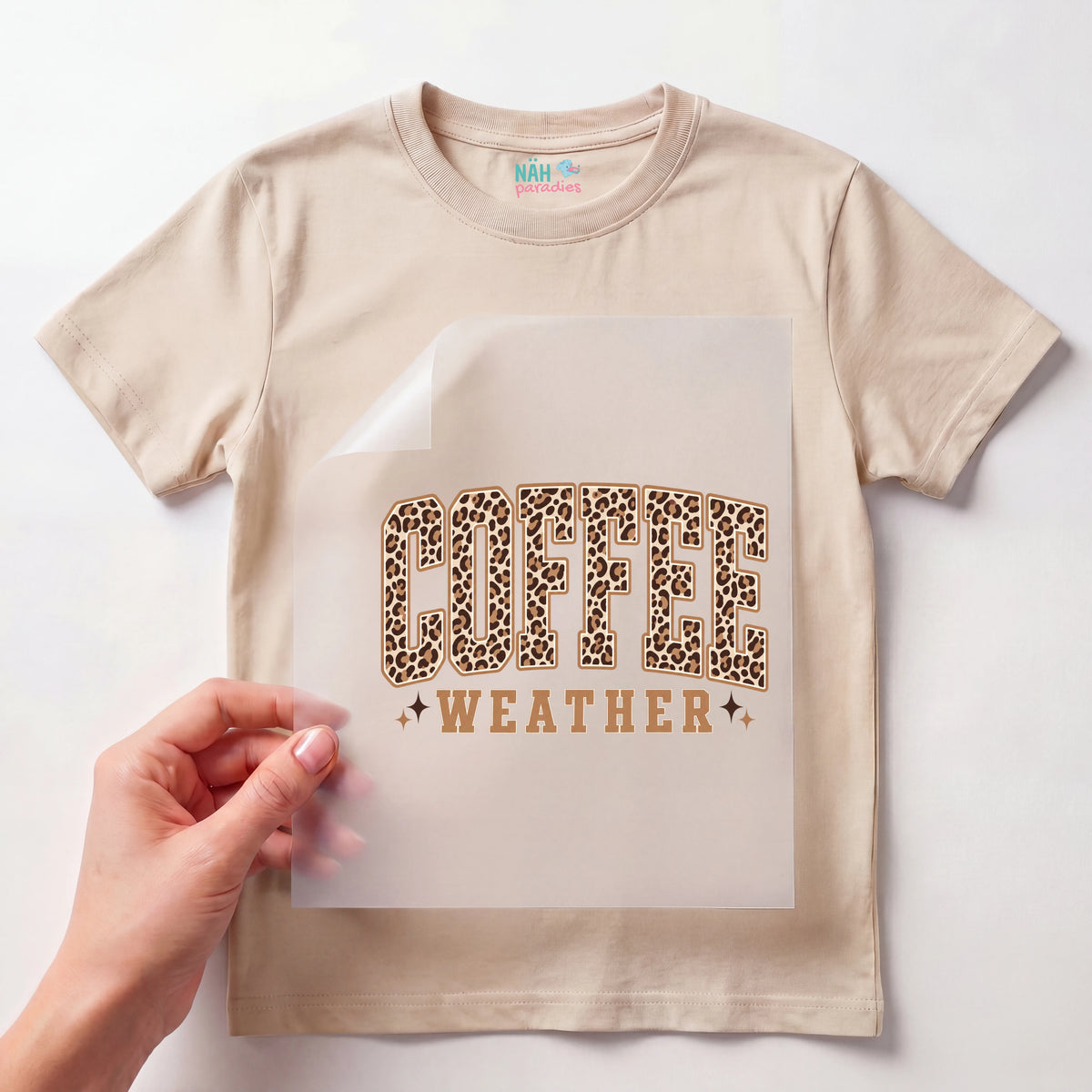 Bügelbild Coffee Weather Leopard