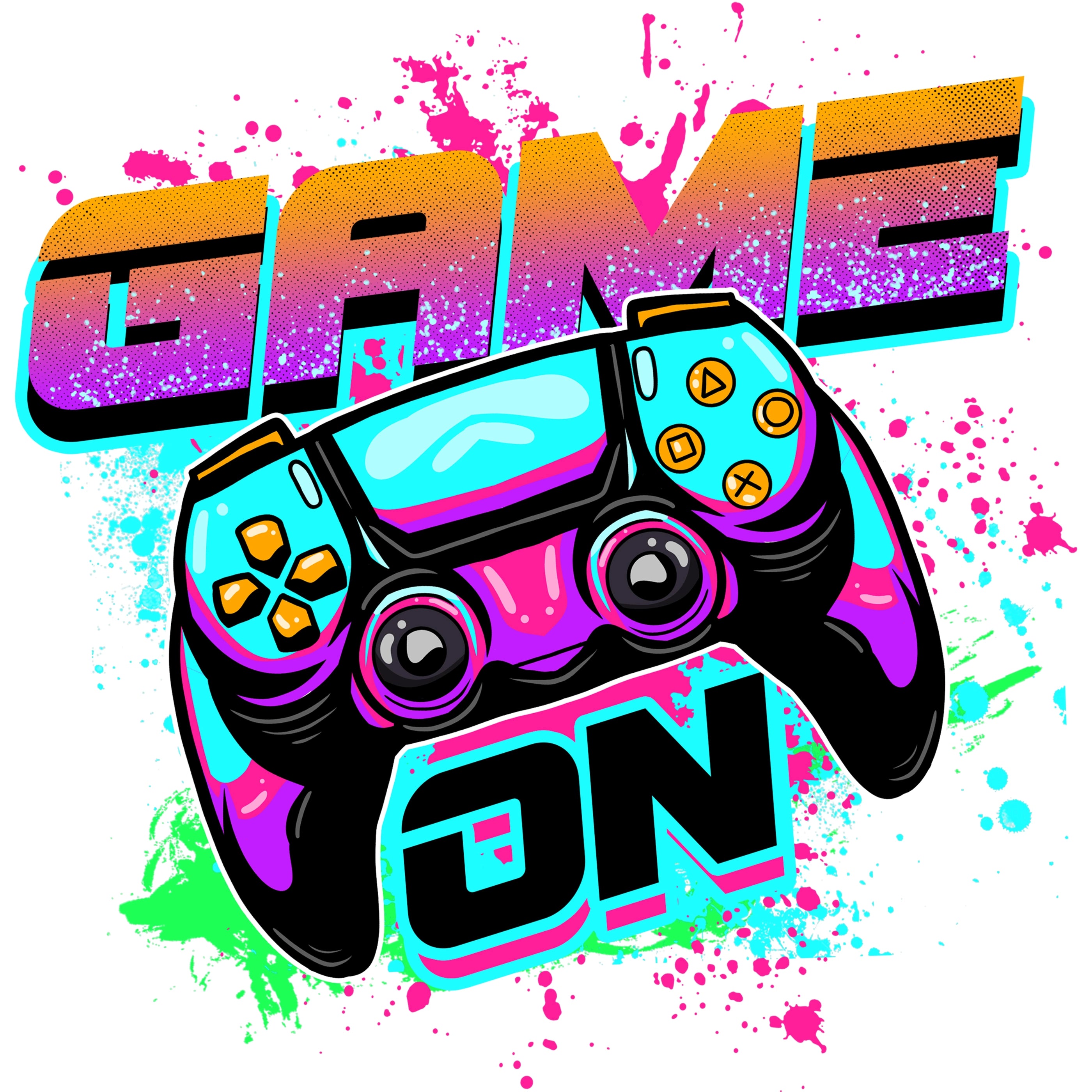 Bügelbild Controller Colorblast