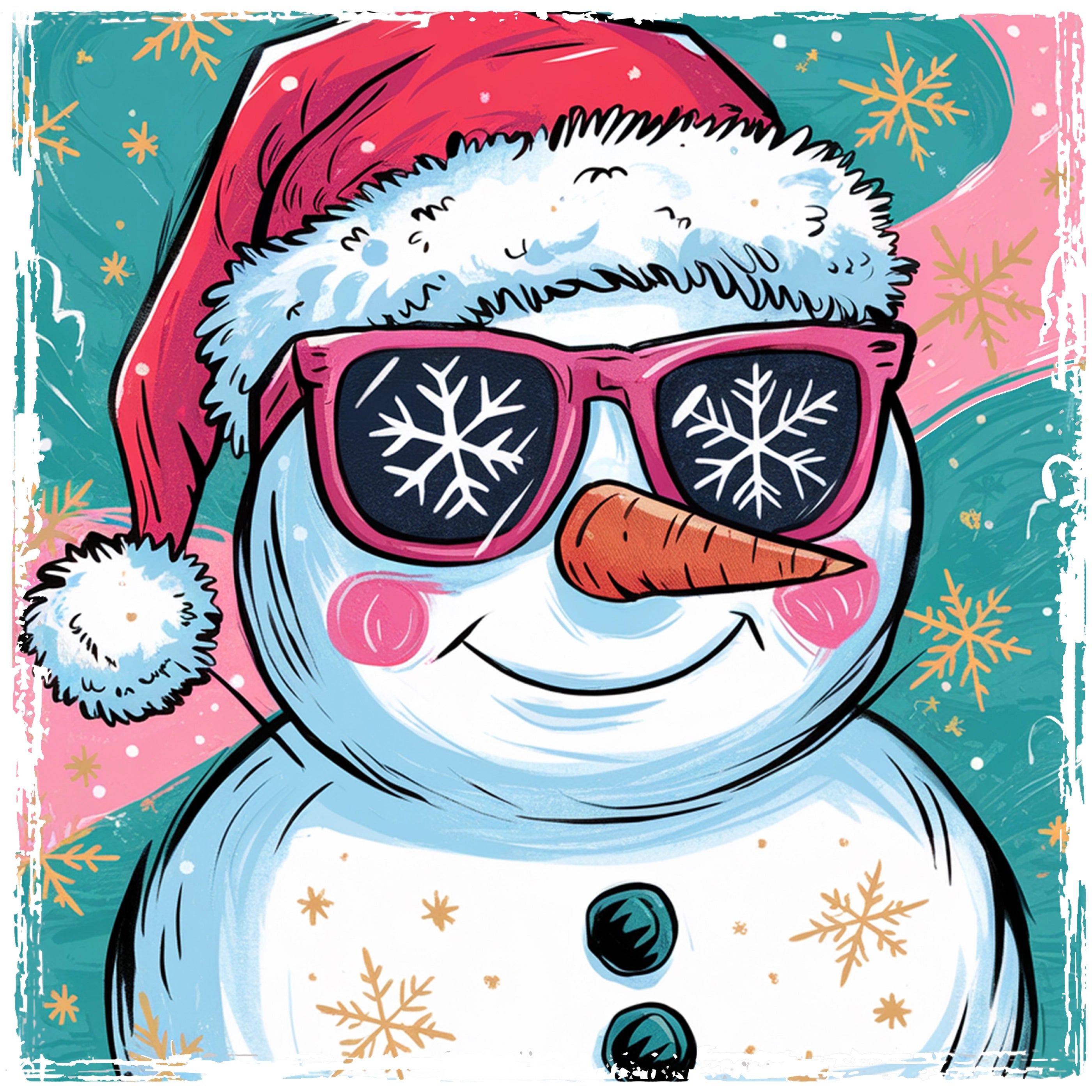 Bügelbild Cool Snowman