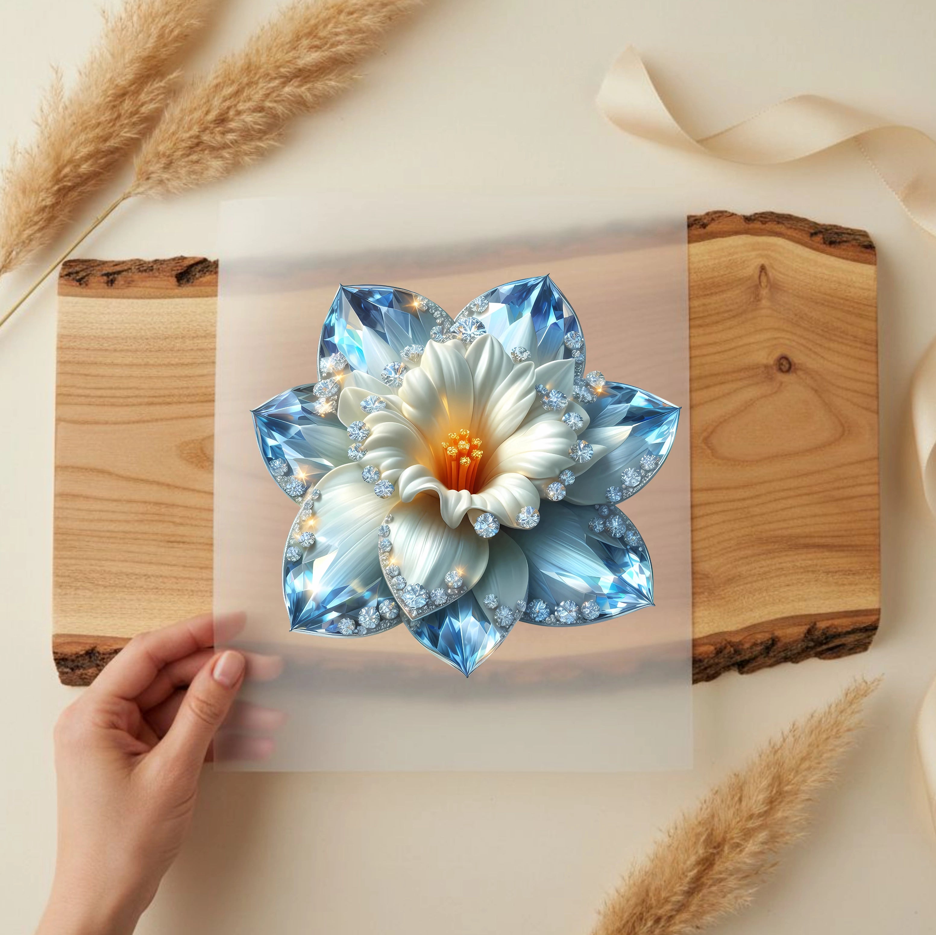 Bügelbild Diamant Lilienblüte