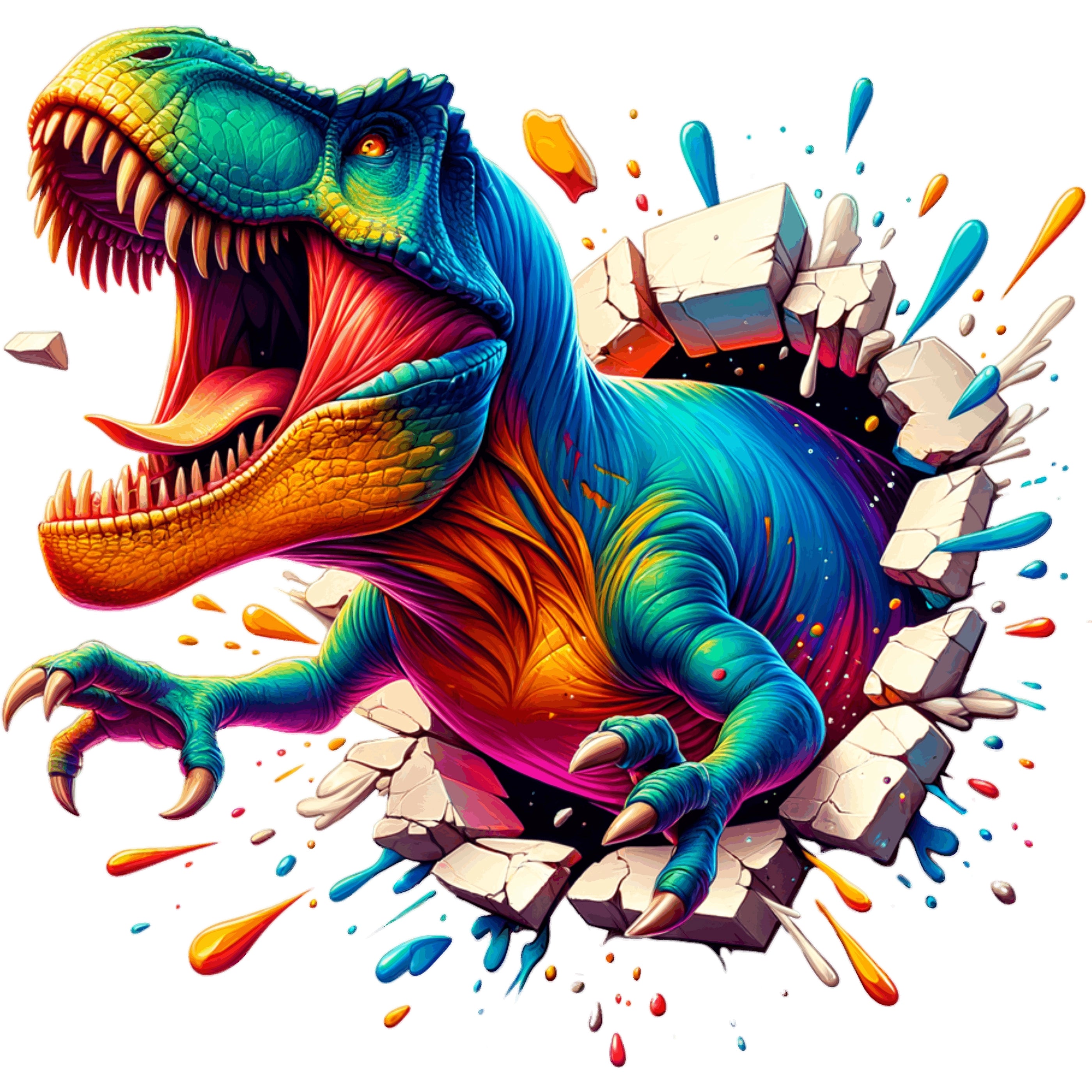 Bügelbild Dino Farbkracher