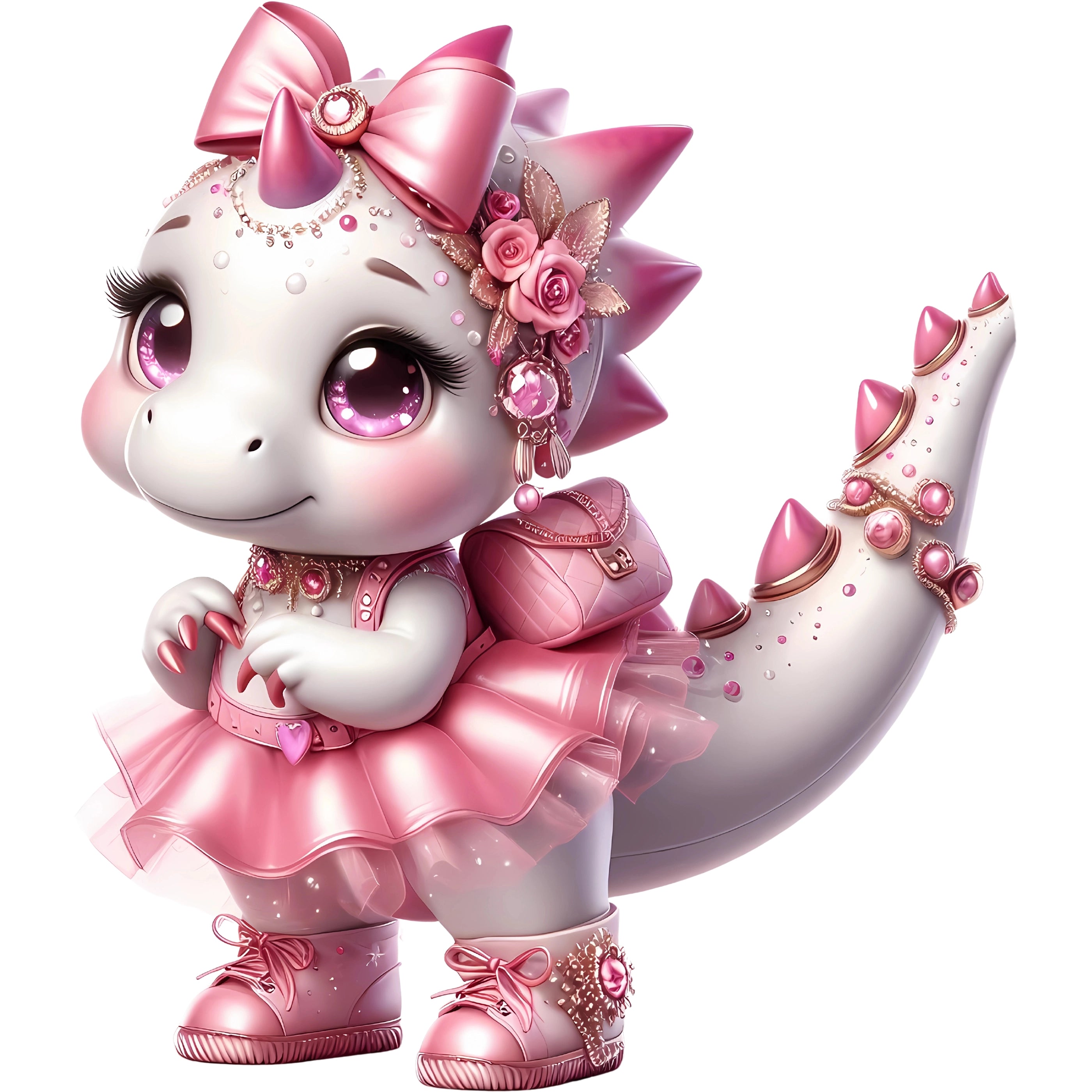 Bügelbild Dino Schmucksternchen