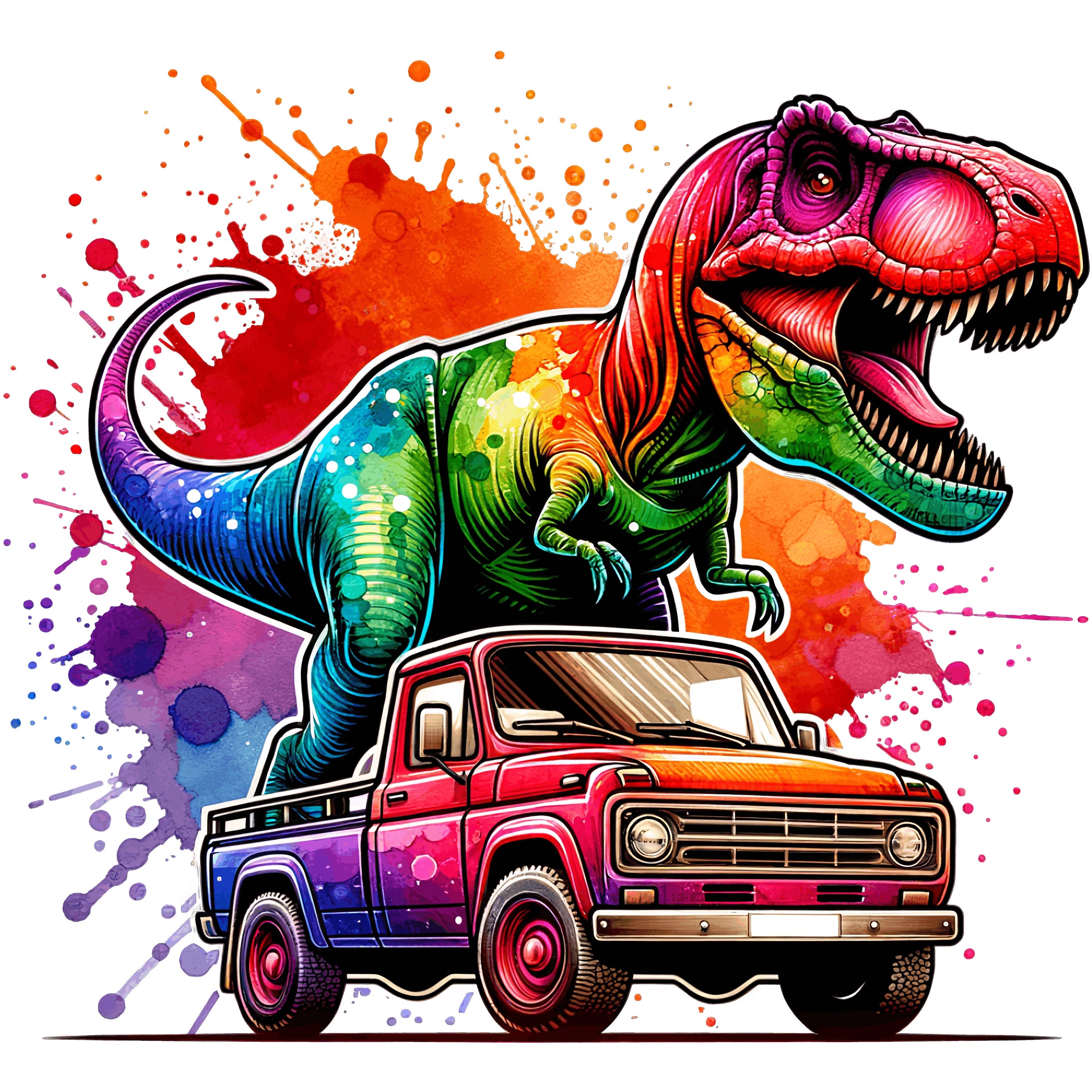 Bügelbild Dino T-Rex Autosplash