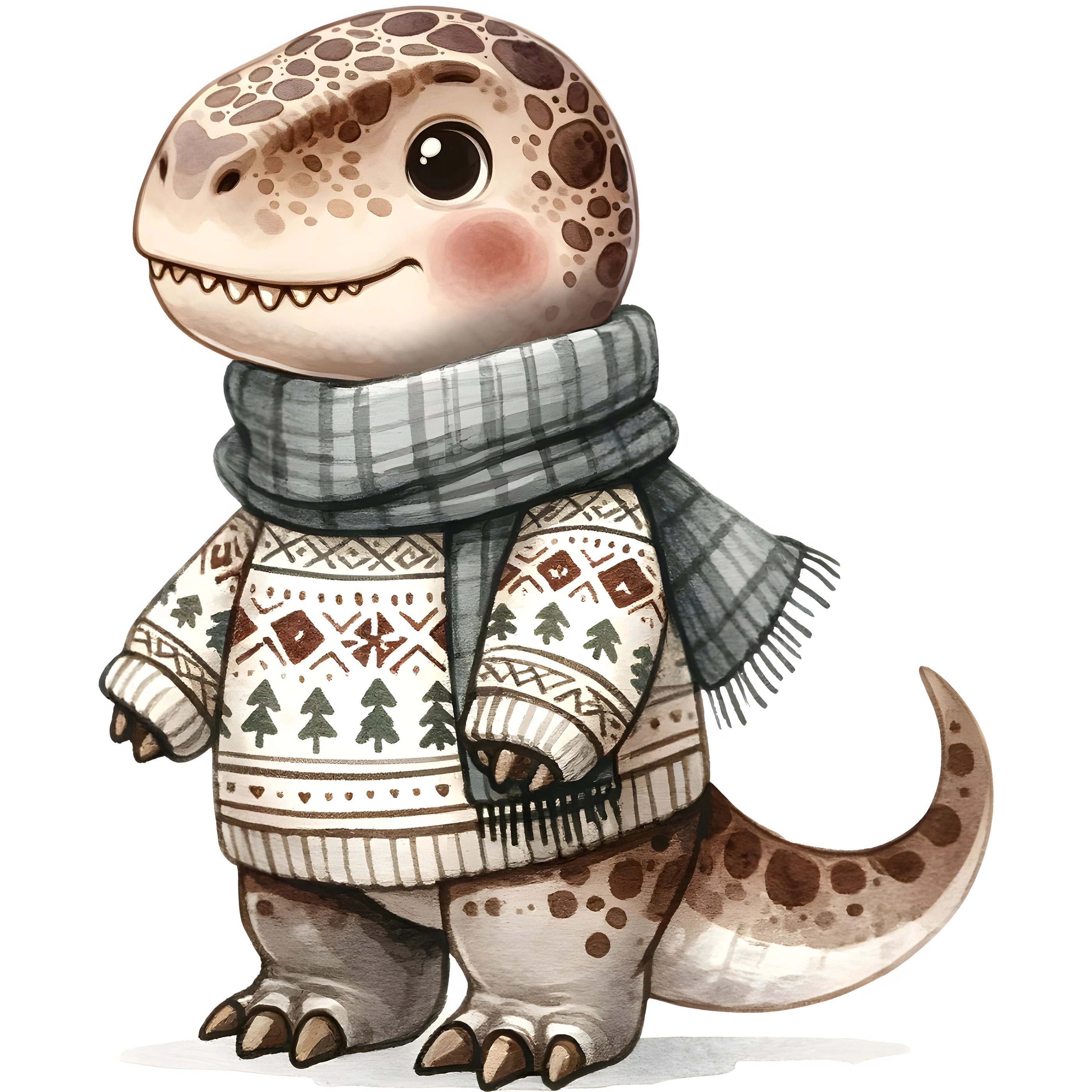 Bügelbild Dinosaurier Winterfreund