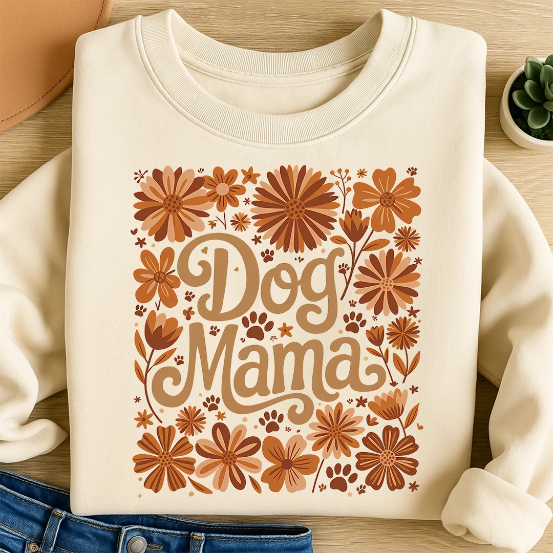 Bügelbild Dog Mama Orange