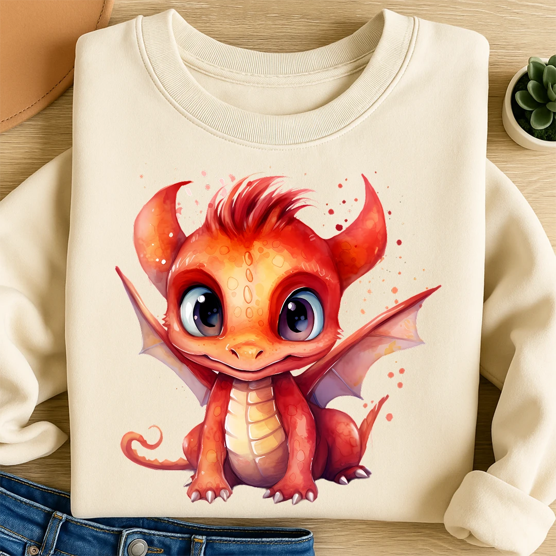 Bügelbild Drachenbaby Rot