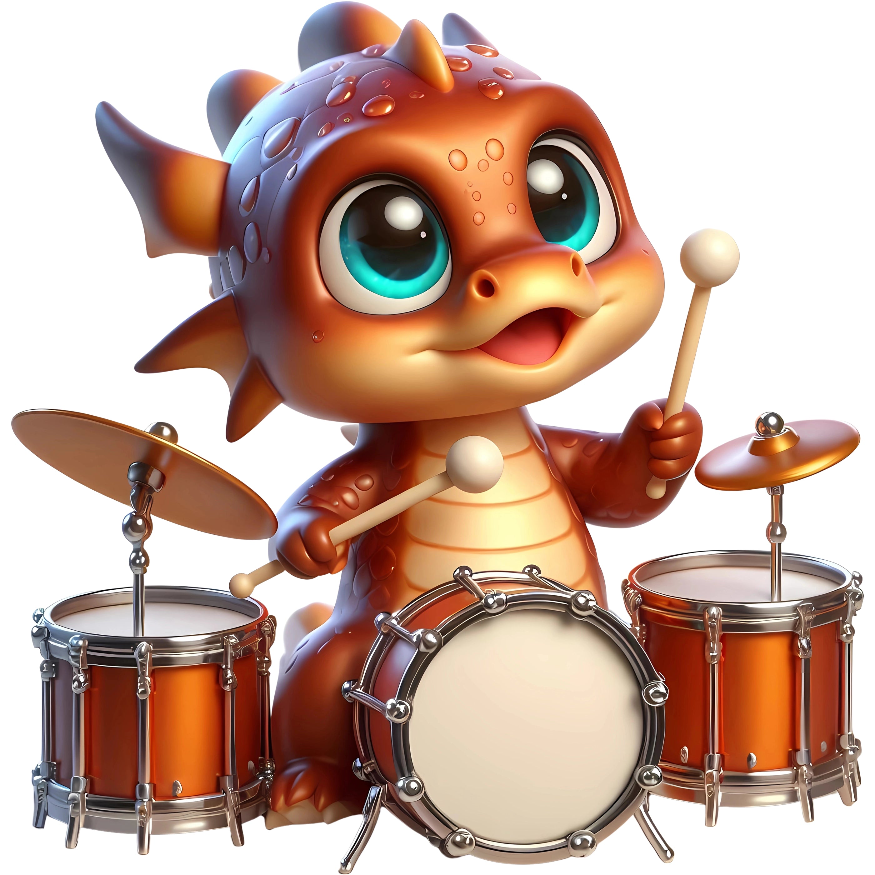 Bügelbild Drache Beatdrummer