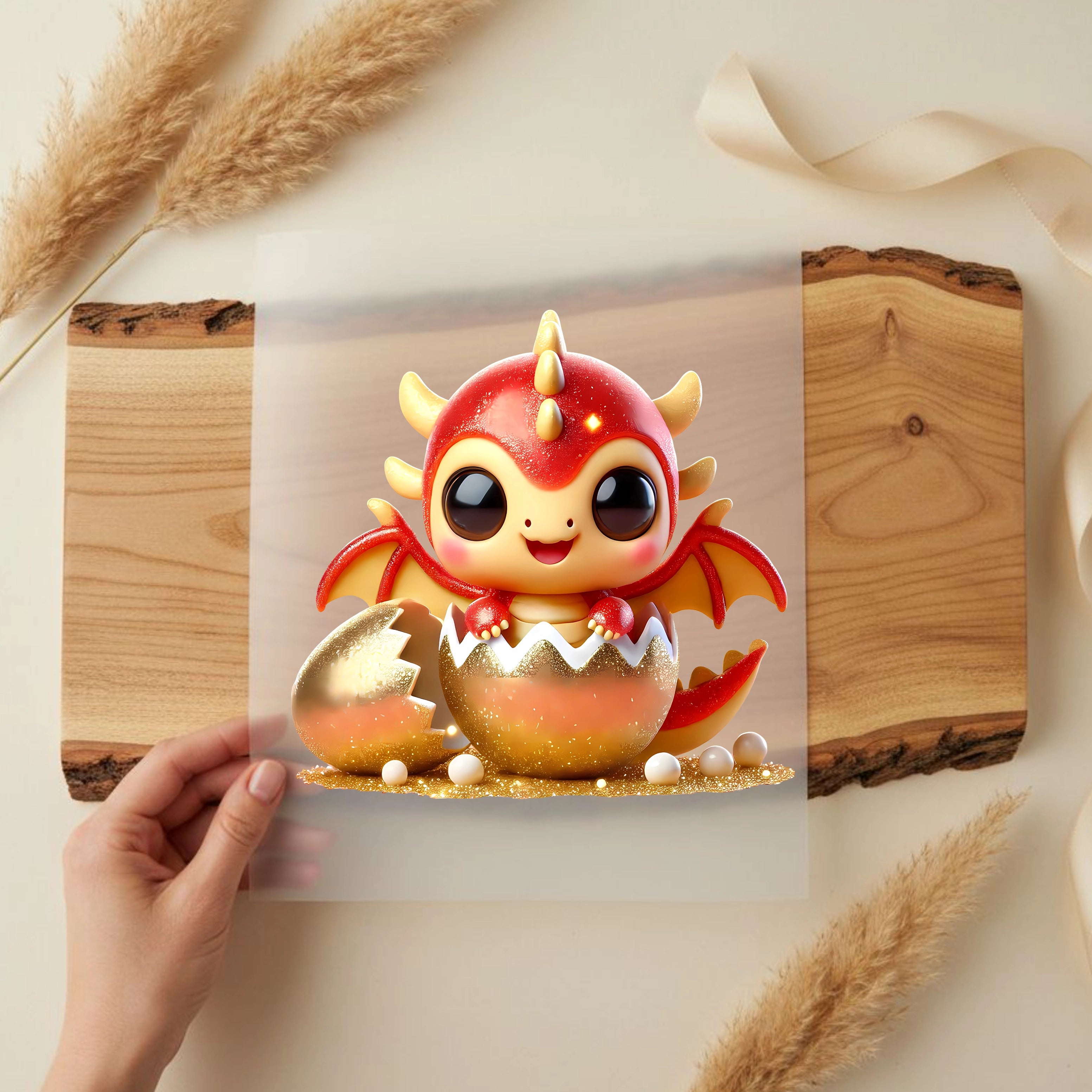 Bügelbild Drache Goldschlüpfling