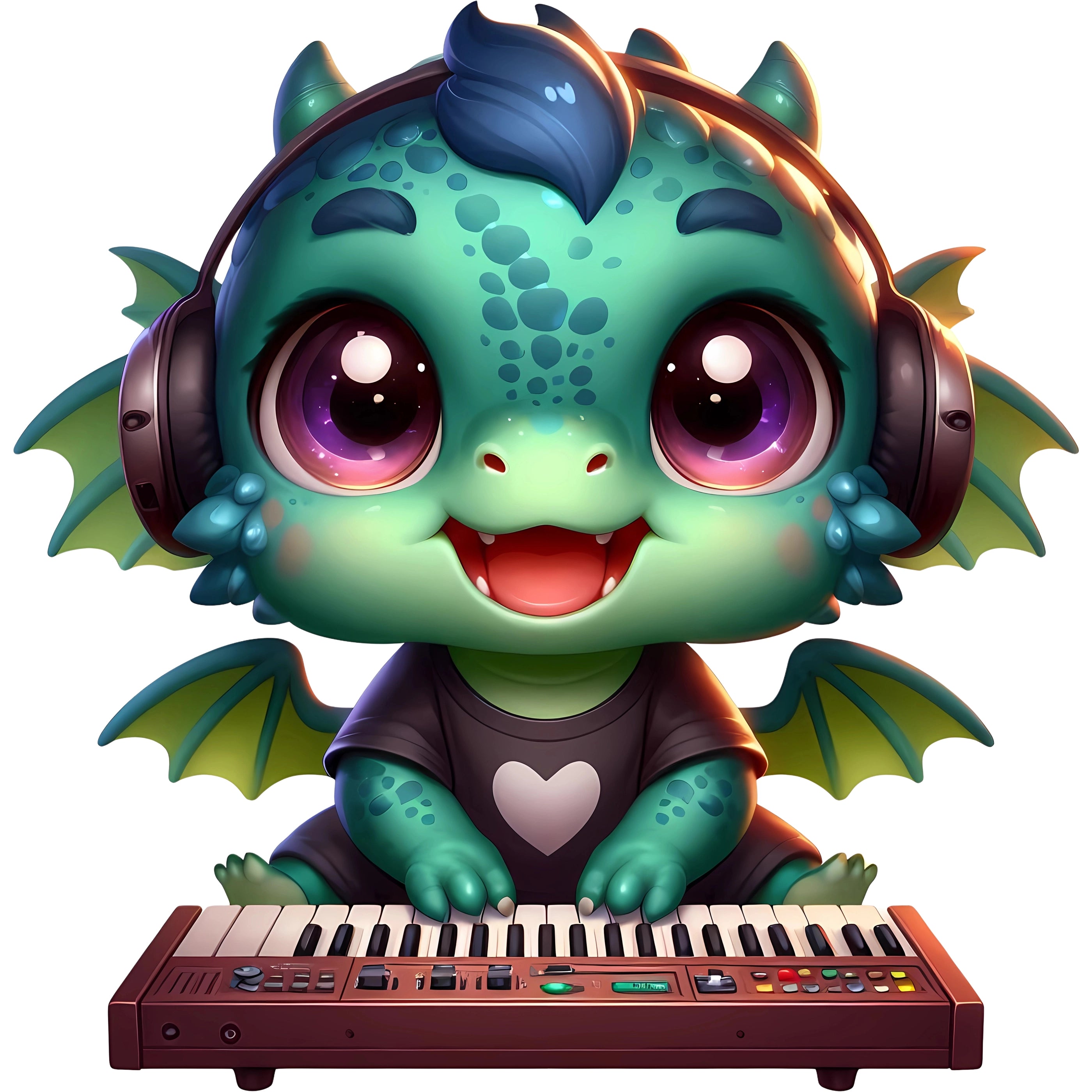 Bügelbild Drache Keyboard Kid