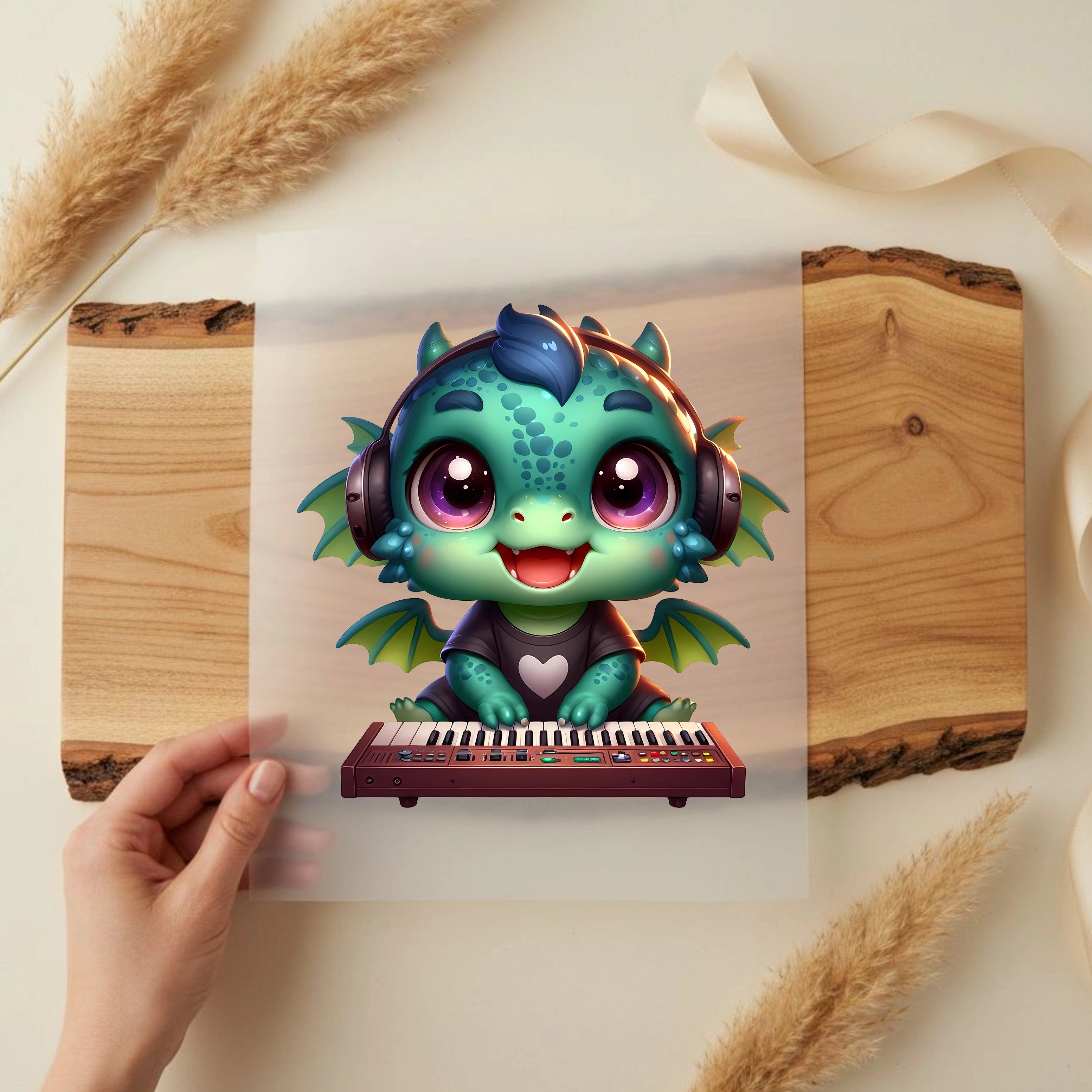 Bügelbild Drache Keyboard Kid