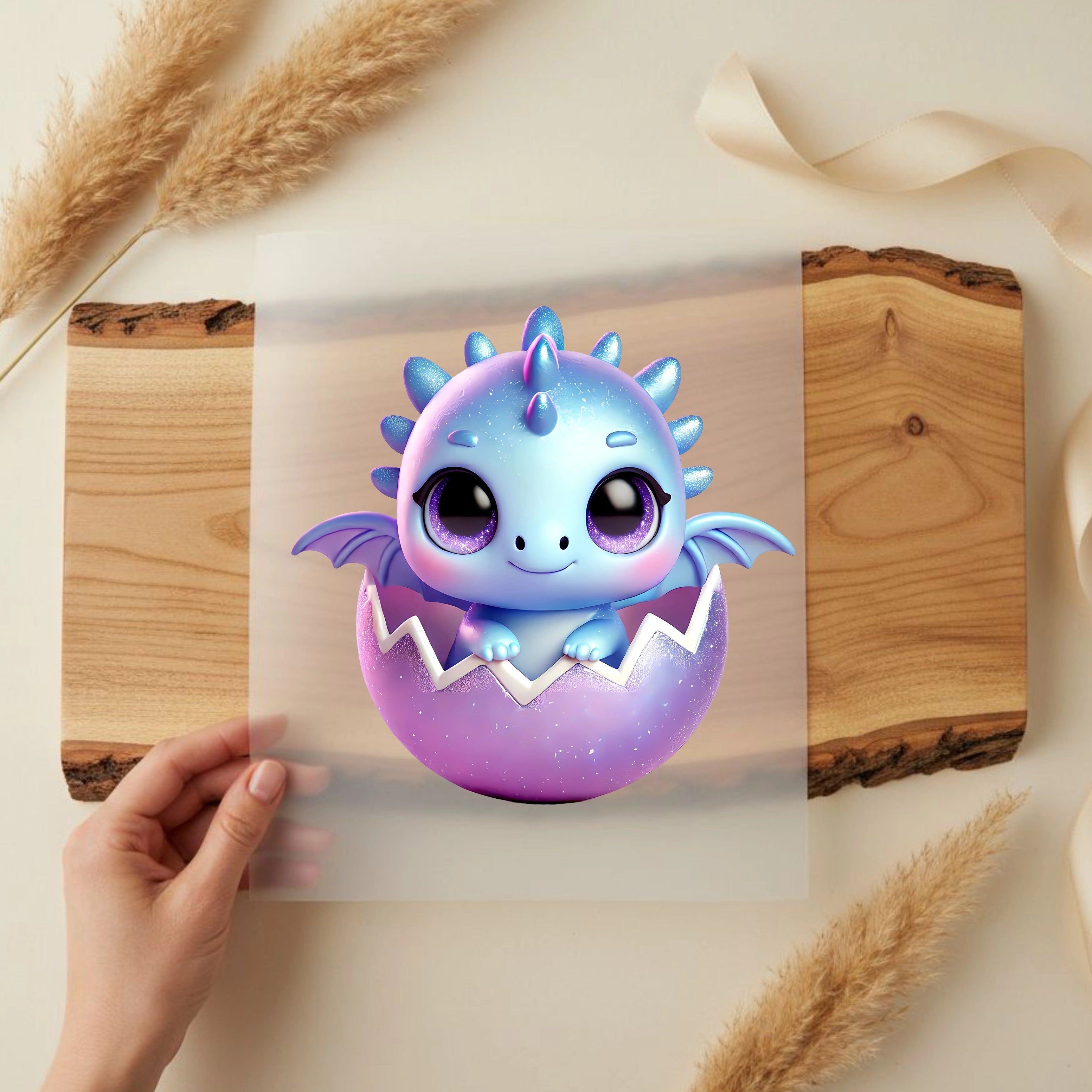 Bügelbild Drache Lilaschlüpfling