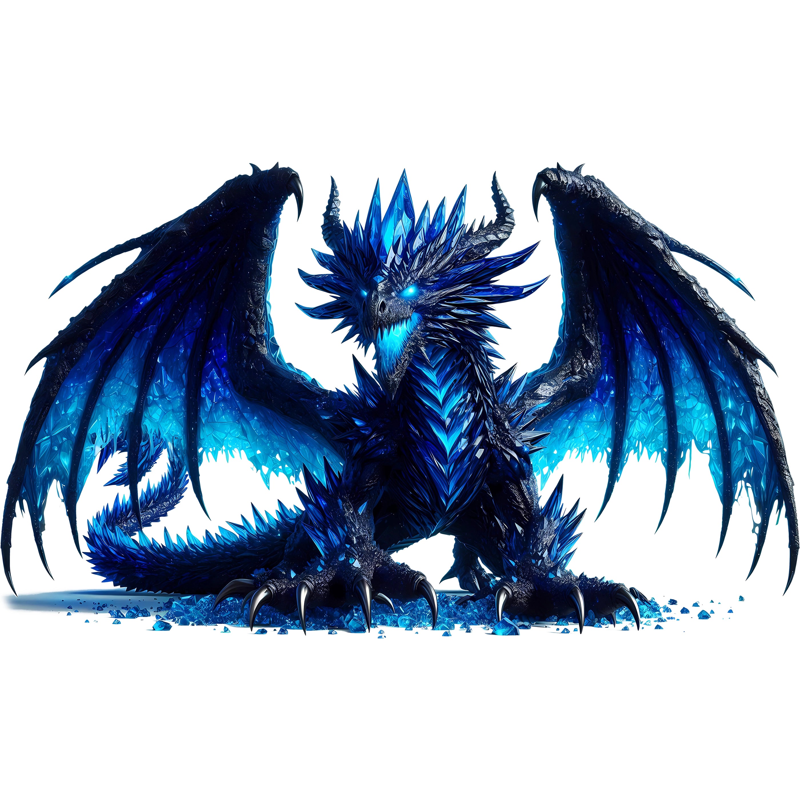 Bügelbild Drache Nachtblau