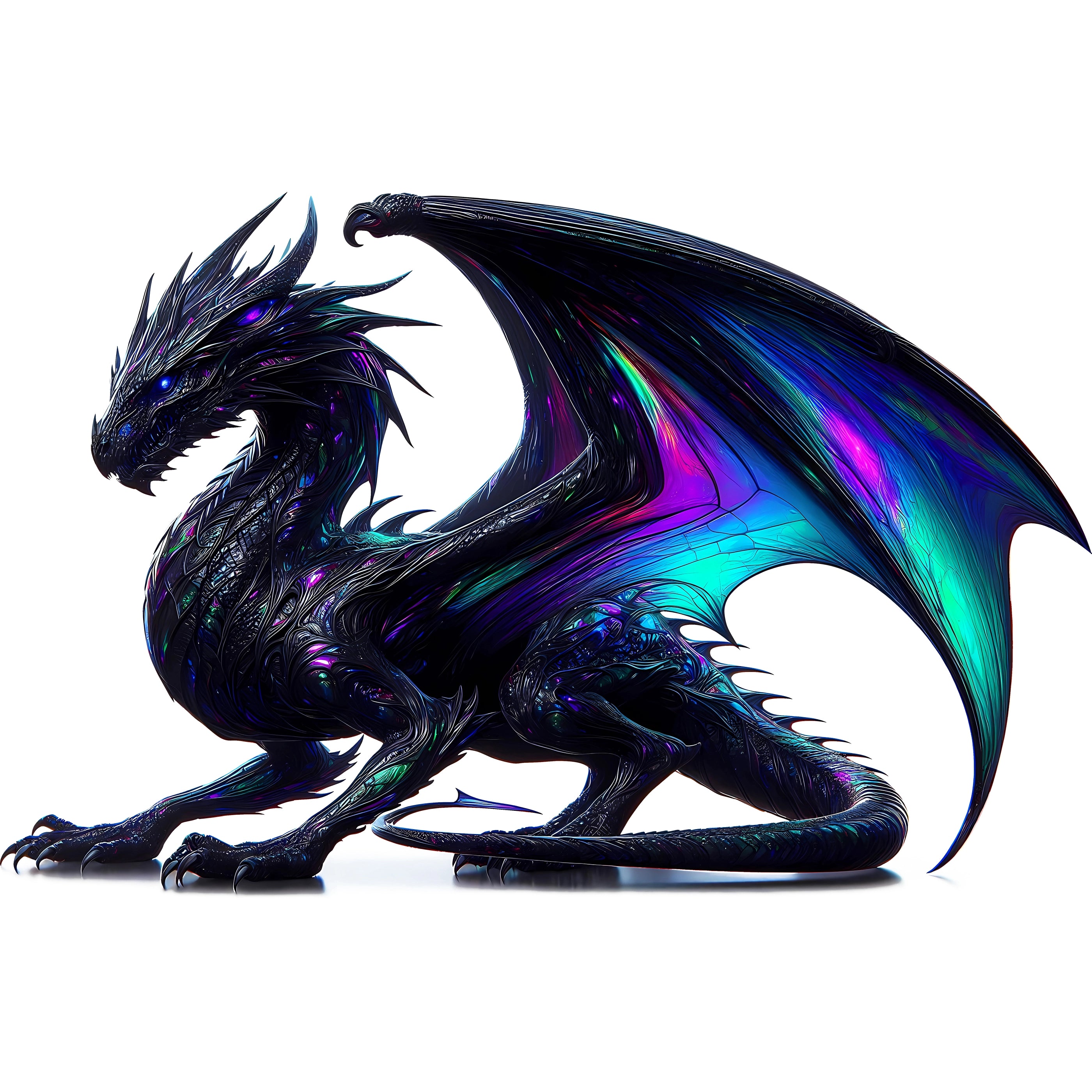 Bügelbild Drache Neon Schimmerglut