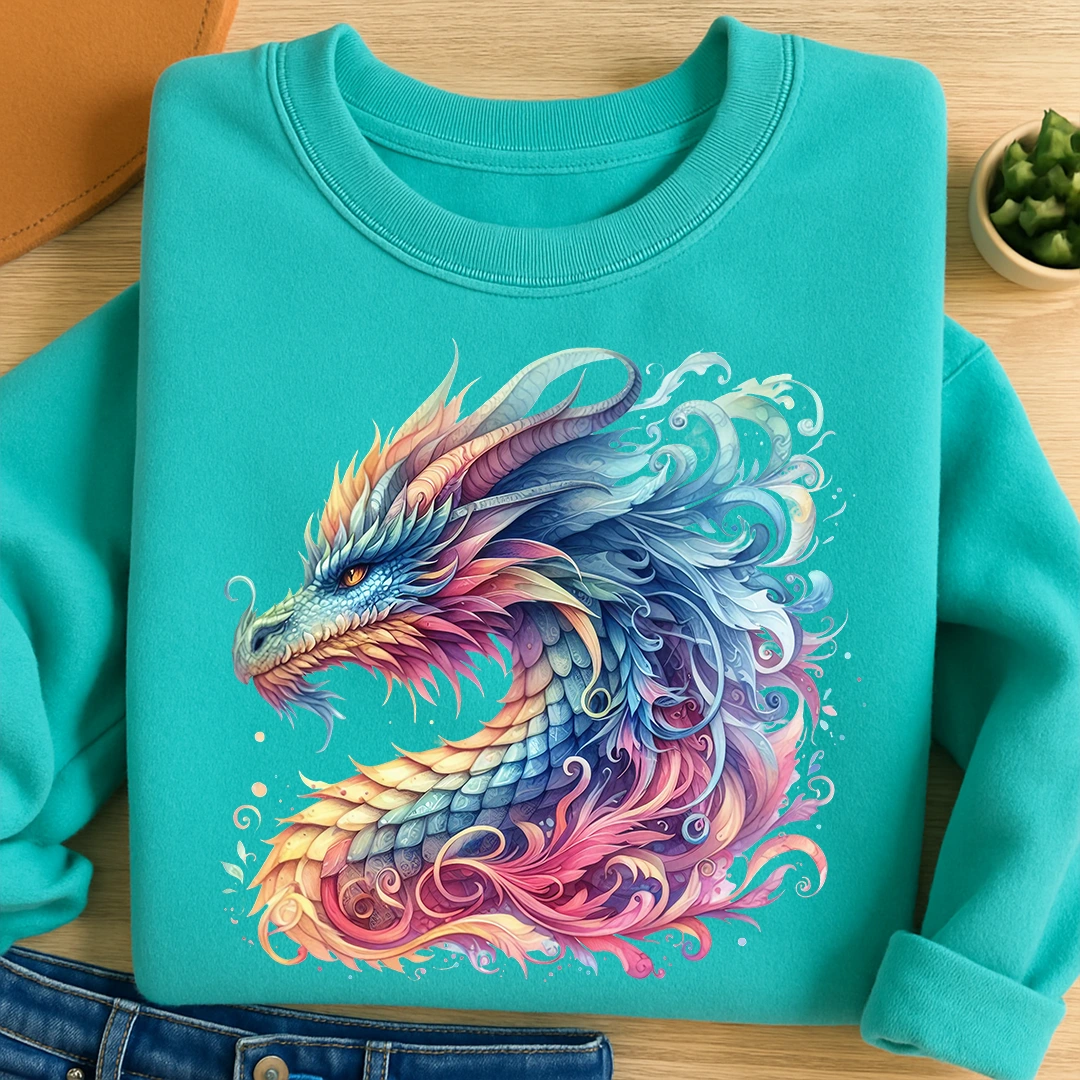 Bügelbild Drache Pastellfunke