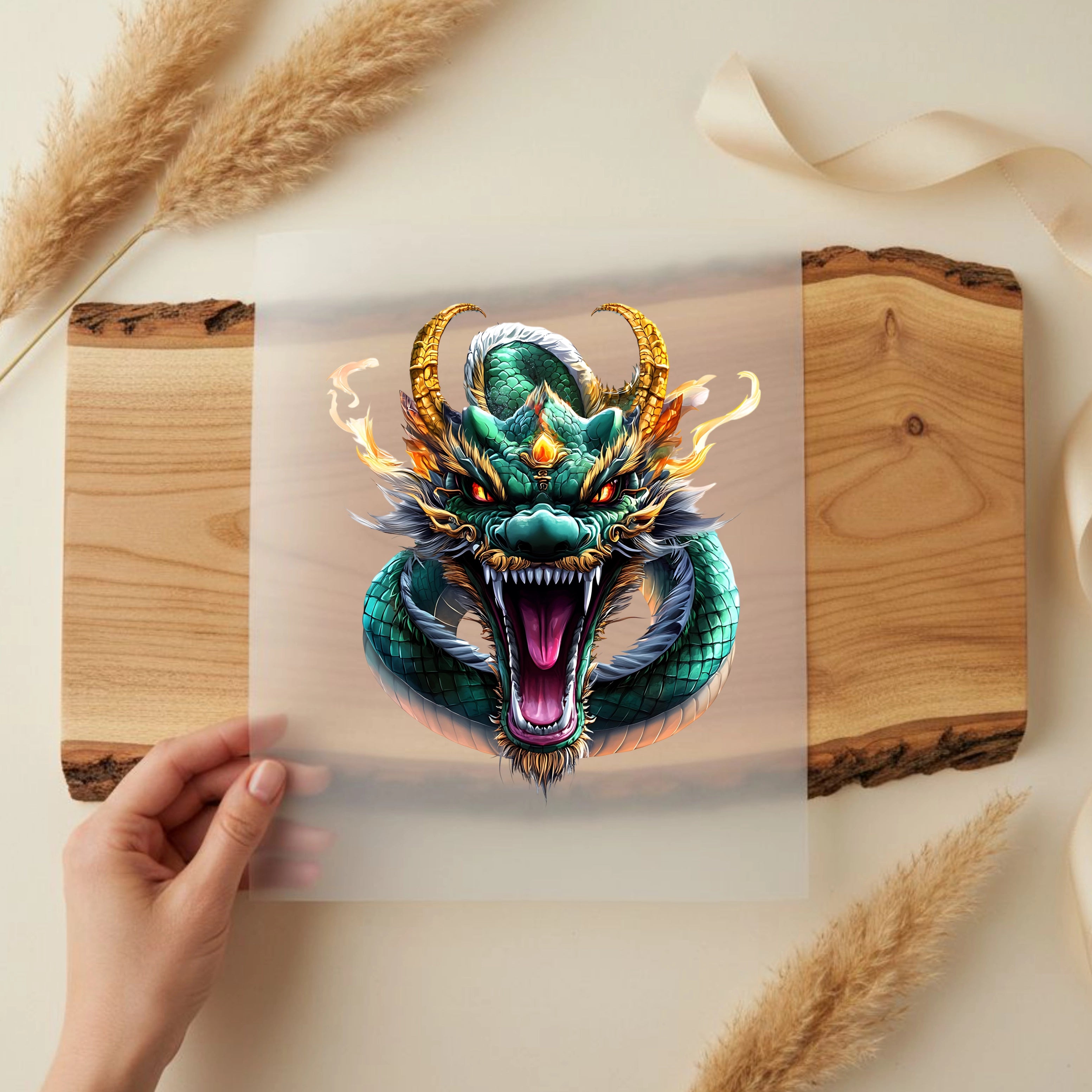 Bügelbild Drache Smaragdfeuer