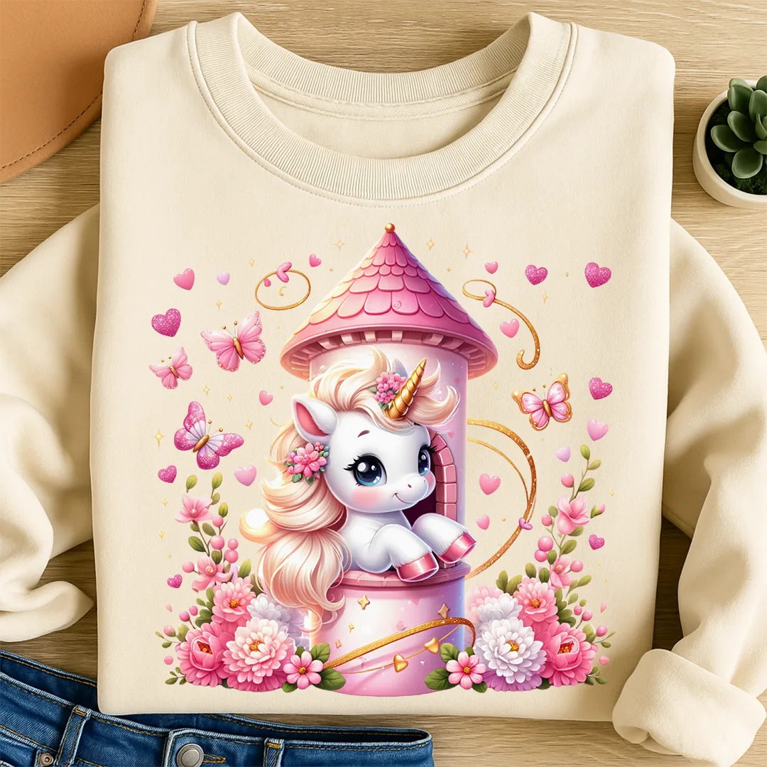 Bügelbild Einhorn Amelie Zauberturm