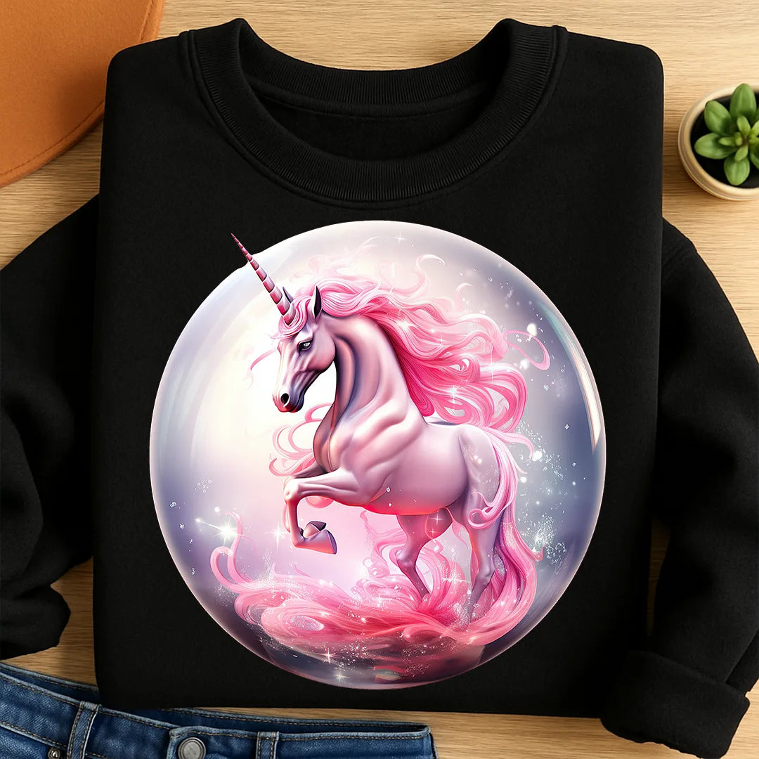 Bügelbild Einhorn Glasskugel
