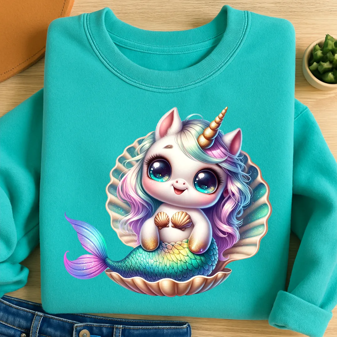Bügelbild Einhorn Muschelzauber