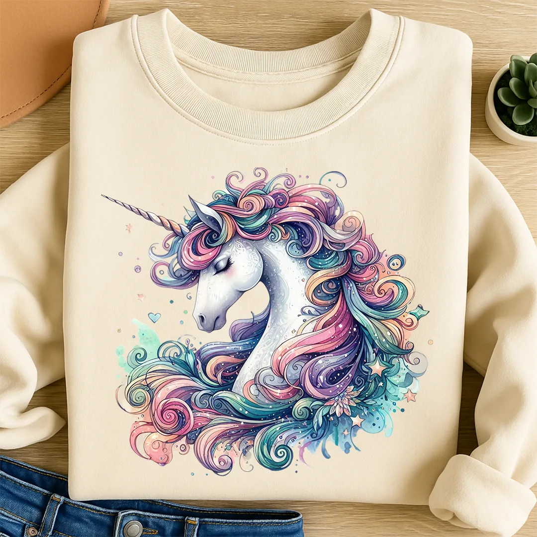 Bügelbild Einhorn Pastellfantasie