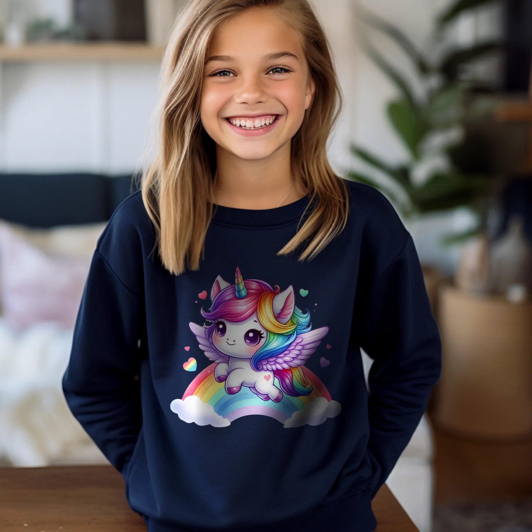 Bügelbild Einhorn Regenbogenflug