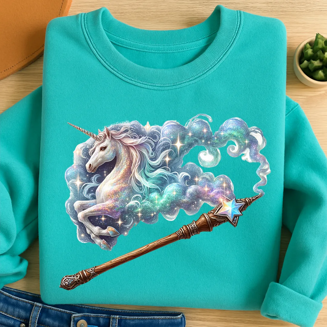 Bügelbild Einhorn Stardust Zauberstab