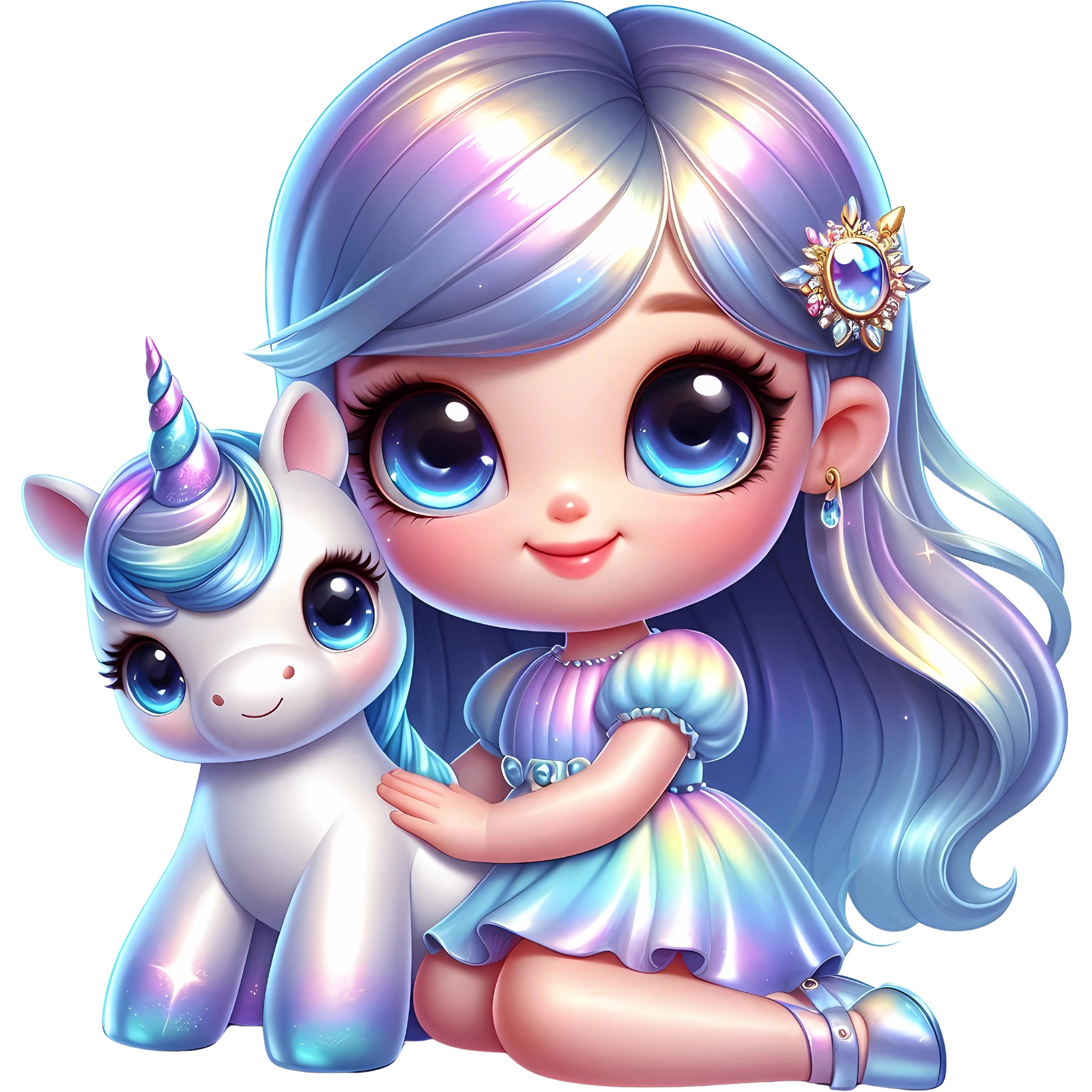 Bügelbild Einhornmagie Mädchen