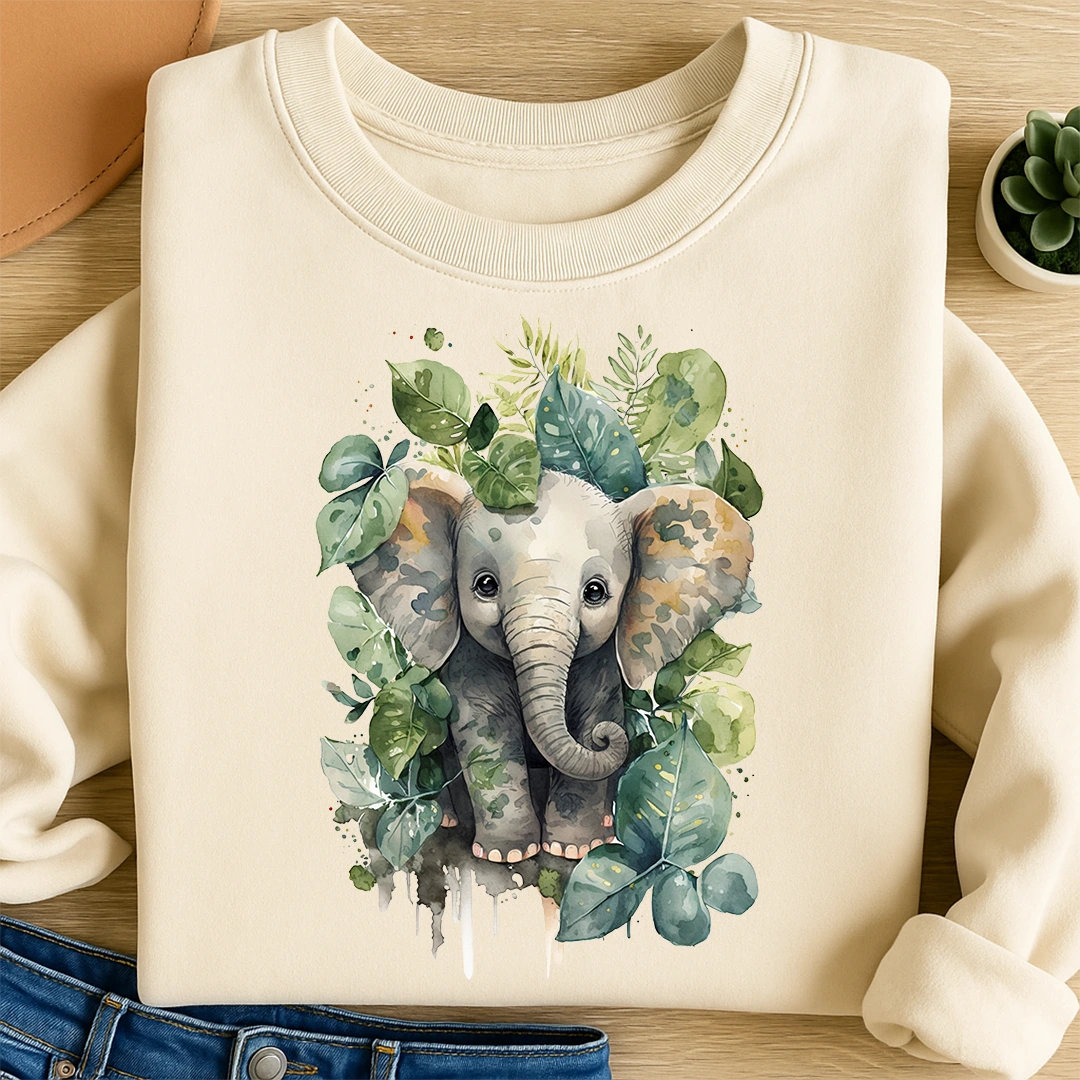 Bügelbild Elefant Grün