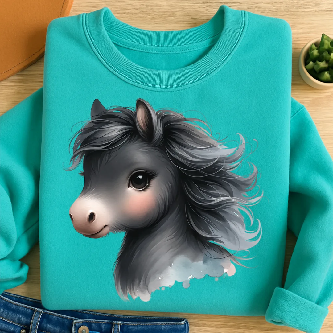 Bügelbild Elegantes Schwarzes Pony