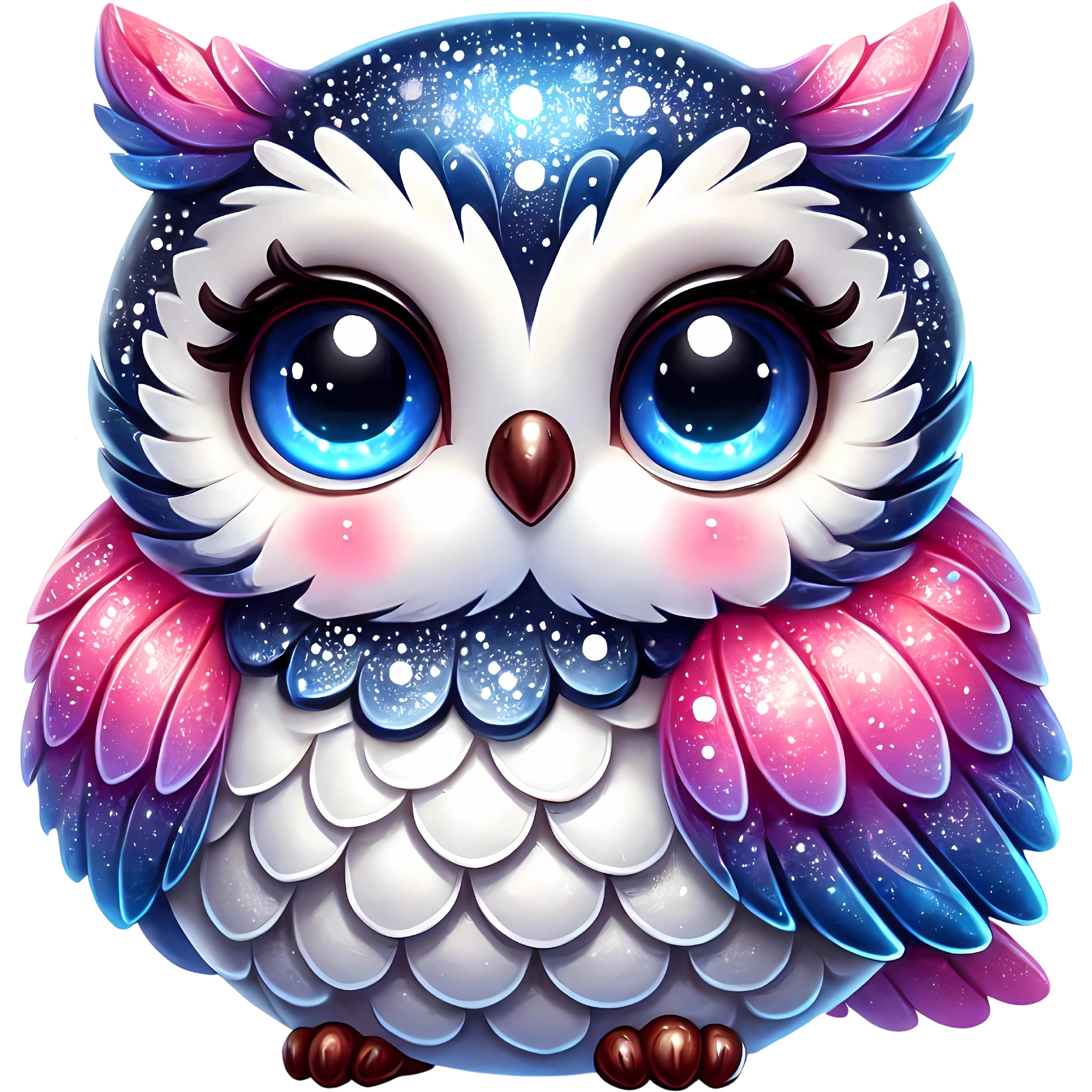 Bügelbild Eule Sternenglanz