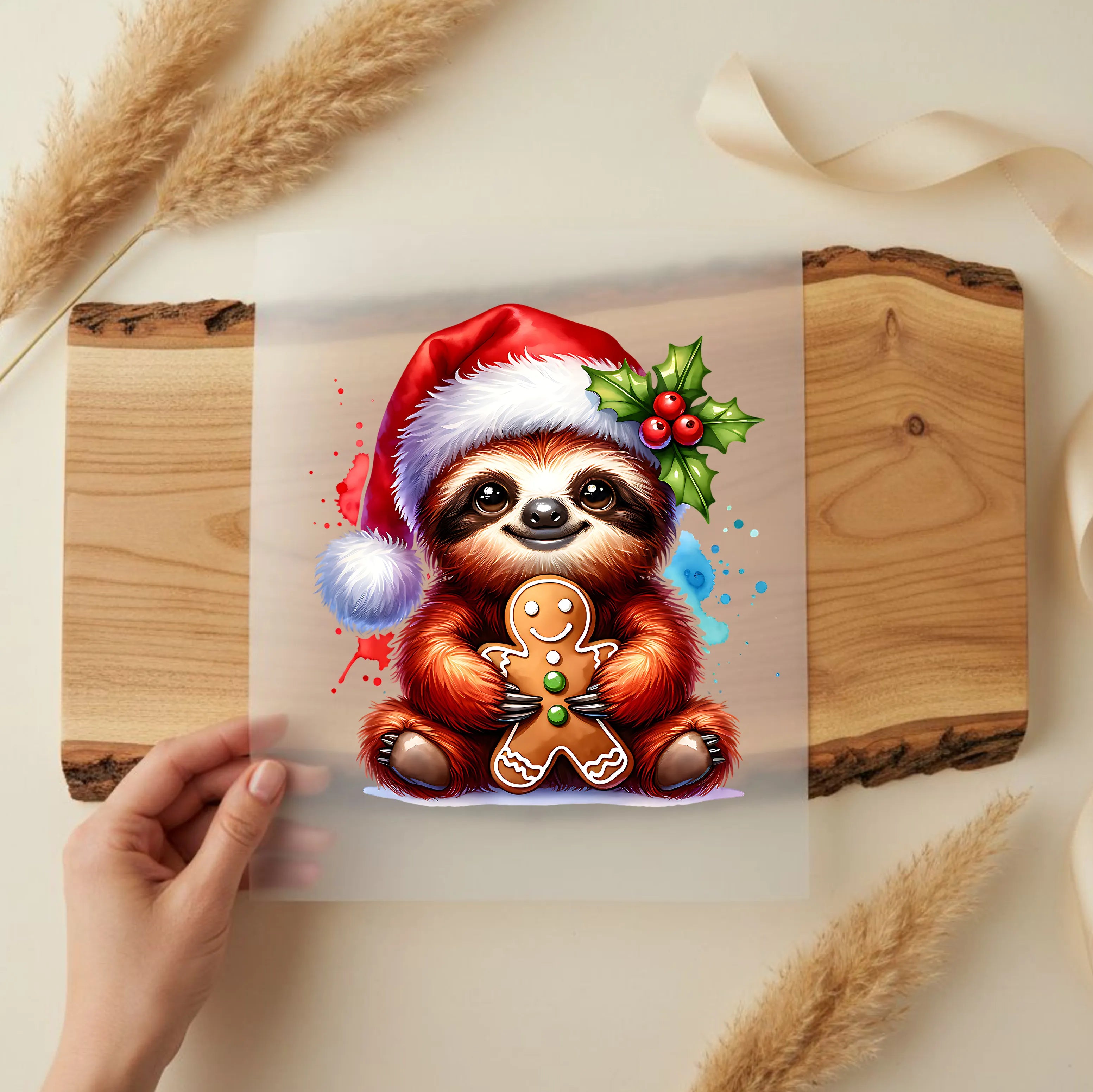 Bügelbild Faultier Lebkuchenliebe