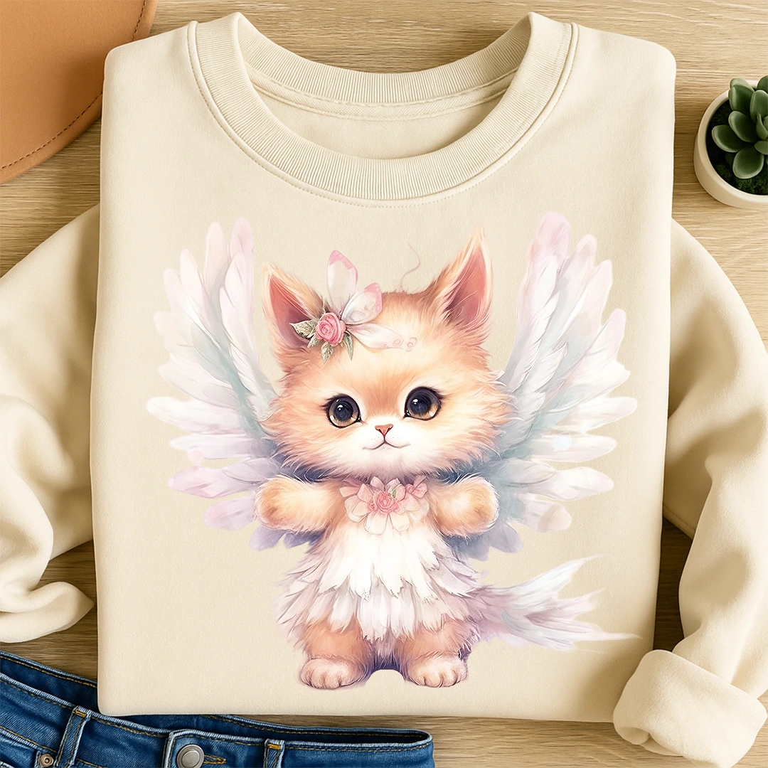 Bügelbild Fee Katze